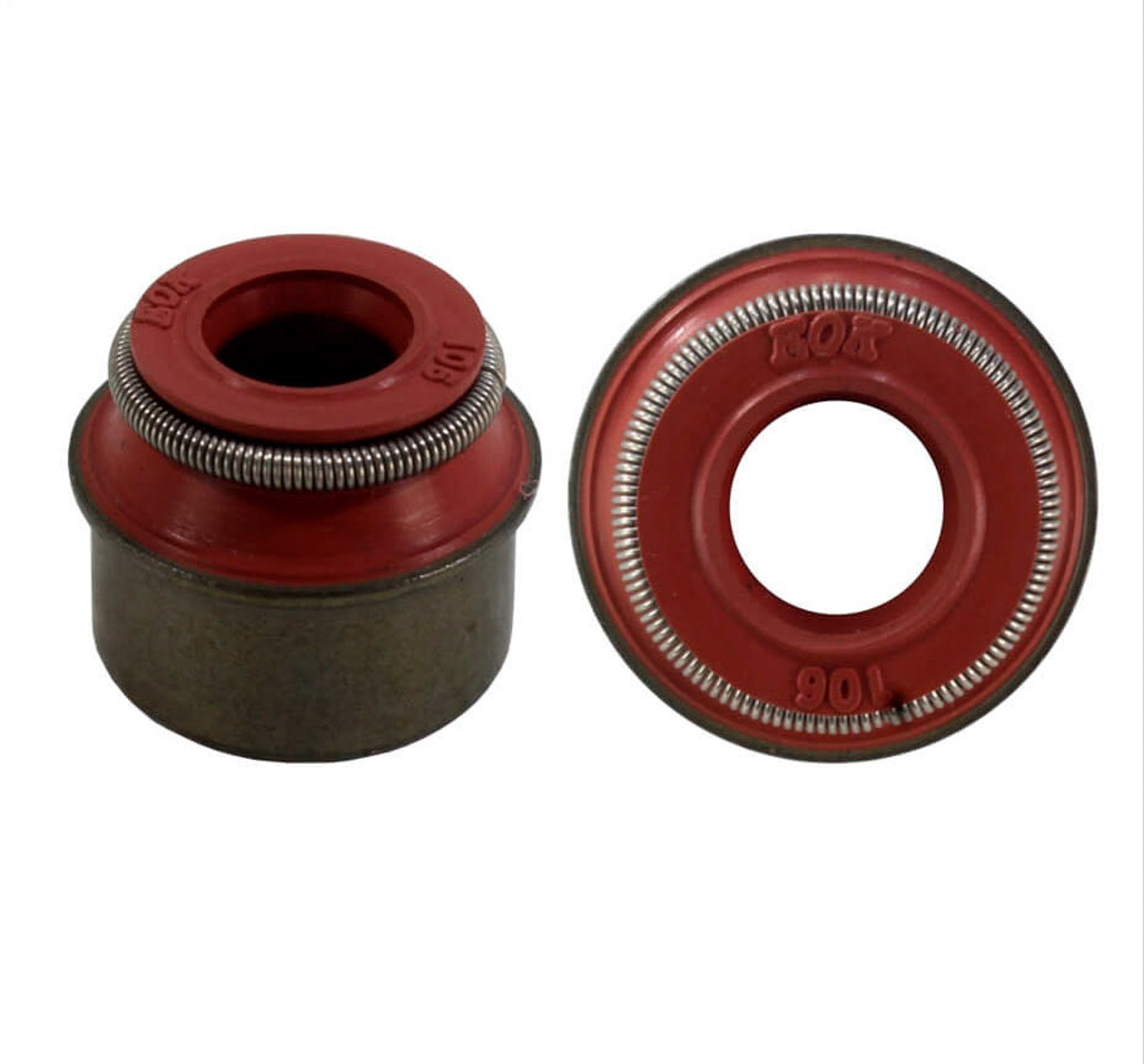 Sellos De Válvulas Viton Rojo, Diámetros: Válvula (6.00 Mm/ 0.236 In), Guía (9.35 Mm/ 0.368 In), Ancho De Sello: (11.28 Mm/ 0.444 In), Altura Total: (