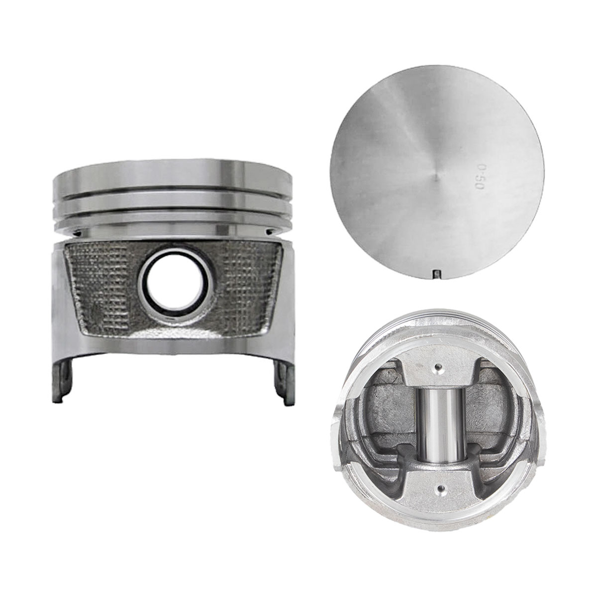 Juego De Pistones (4 Cil.) > Ranuras 1.5 X 1.5 X 4.0, Diam. 87.00 Mm/ 3.425 In, Dist. Comp. 37.00 Mm/ 1.456 In, Acabado Brillante, Sin Seguros > 83-01