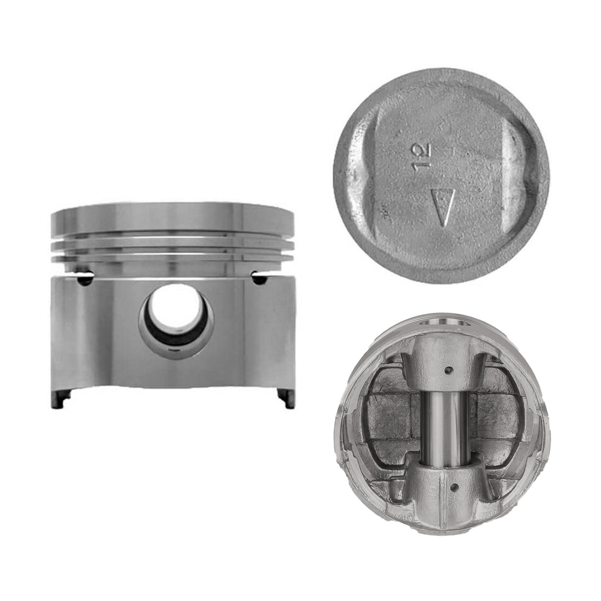 Juego De Pistones (4 Cil.) > Ranuras 1.5 X 1.5 X 4.0, Diam. 74.00 Mm/ 2.913 In, Dist. Comp. 29.00 Mm/ 1.141 In, Acabado Brillante, Sin Seguros > 83-02