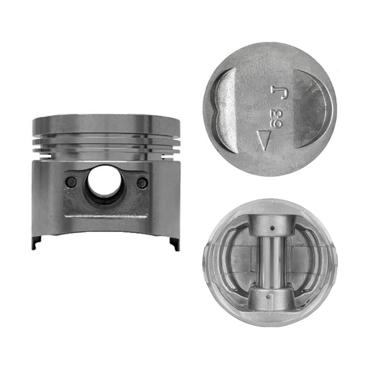 Juego De Pistones (4 Cil.) > Ranuras 2.0 X 2.0 X 4.0, Diam. 85.00 Mm/ 3.346 In, Dist. Comp. 35.20 Mm/ 1.385 In, Acabado Brillante, Sin Seguros > 83-02