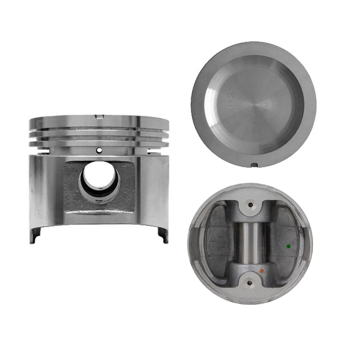 Juego De Pistones (4 Cil.) > Ranuras 1.2 X 2.0 X 4.0, Diam. 76.00 Mm/ 2.992 In, Dist. Comp. 30.00 Mm/ 1.181 In, Acabado Brillante, Sin Seguros > 83-04