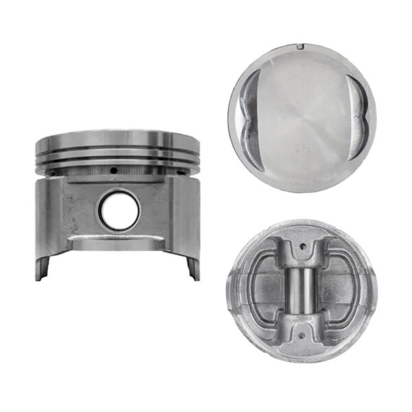 Juego De Pistones (4 Cil.) > Ranuras 1.5 X 1.5 X 4.0, Diam. 87.00 Mm/ 3.425 In, Dist. Comp. 35.20 Mm/ 1.385 In, Acabado Brillante, Cabeza Con Cazuela,