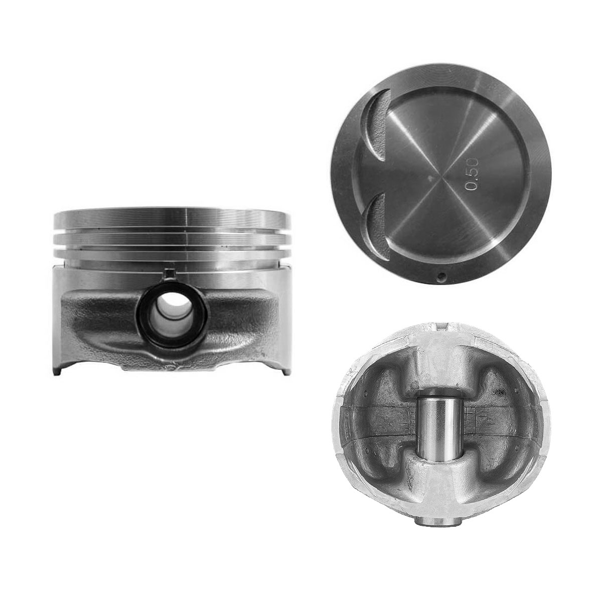 Juego De Pistones (4 Cil.) > Ranuras 1.2 X 1.2 X 2.5, Diam. 76.50 Mm/ 3.012 In, Dist. Comp. 28.40 Mm/ 1.118 In, Acabado Anodizado, Sin Seguros > 83-10
