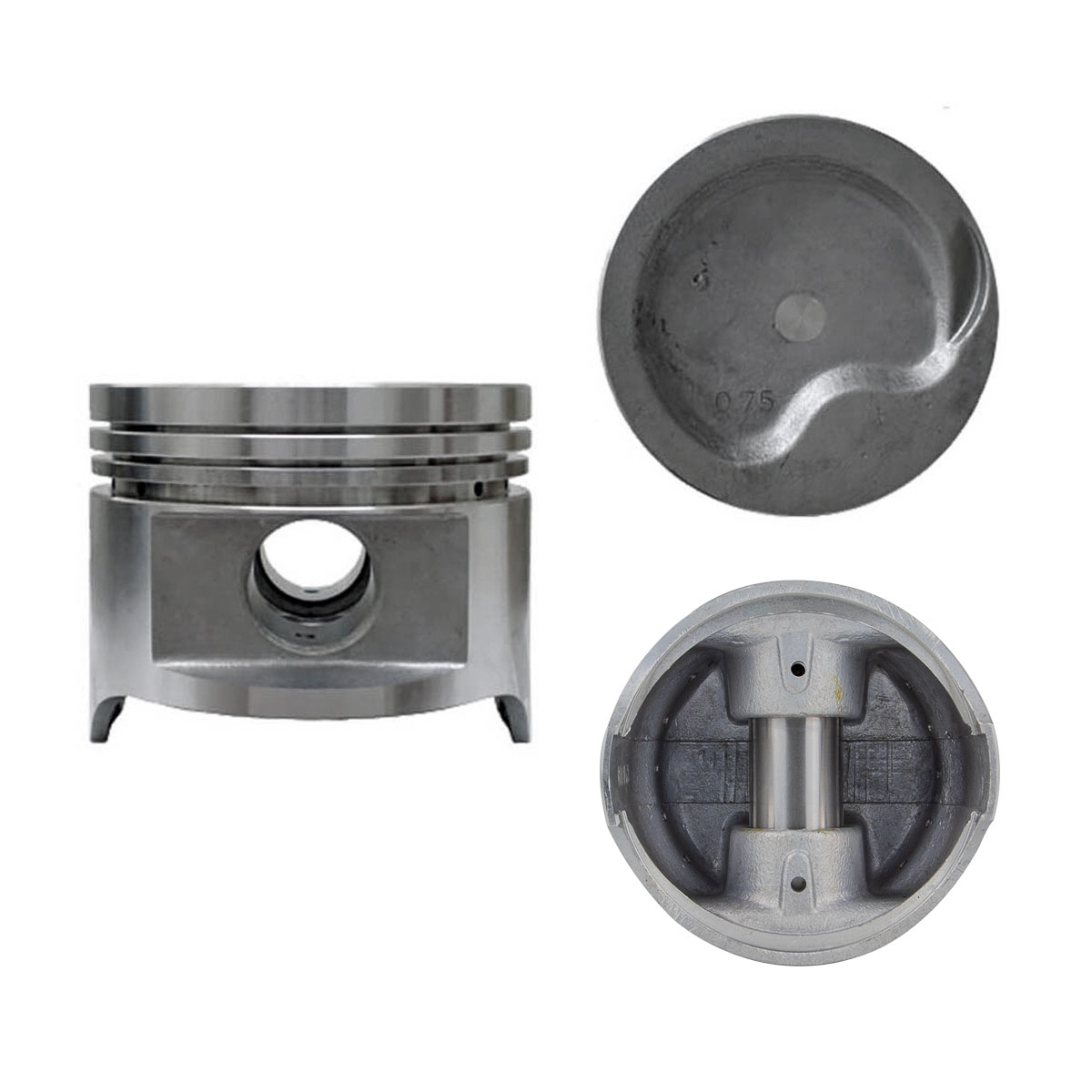 Juego De Pistones Honda Civic, Crx 1.5 L4 Ew1, D15A2 Sohc 12V. > Set Para 4 Cilindros, Ranuras 1.2 X 1.2 X 2.8, Diam. 74.00 Mm/ 2.913 In, Dist. Comp.