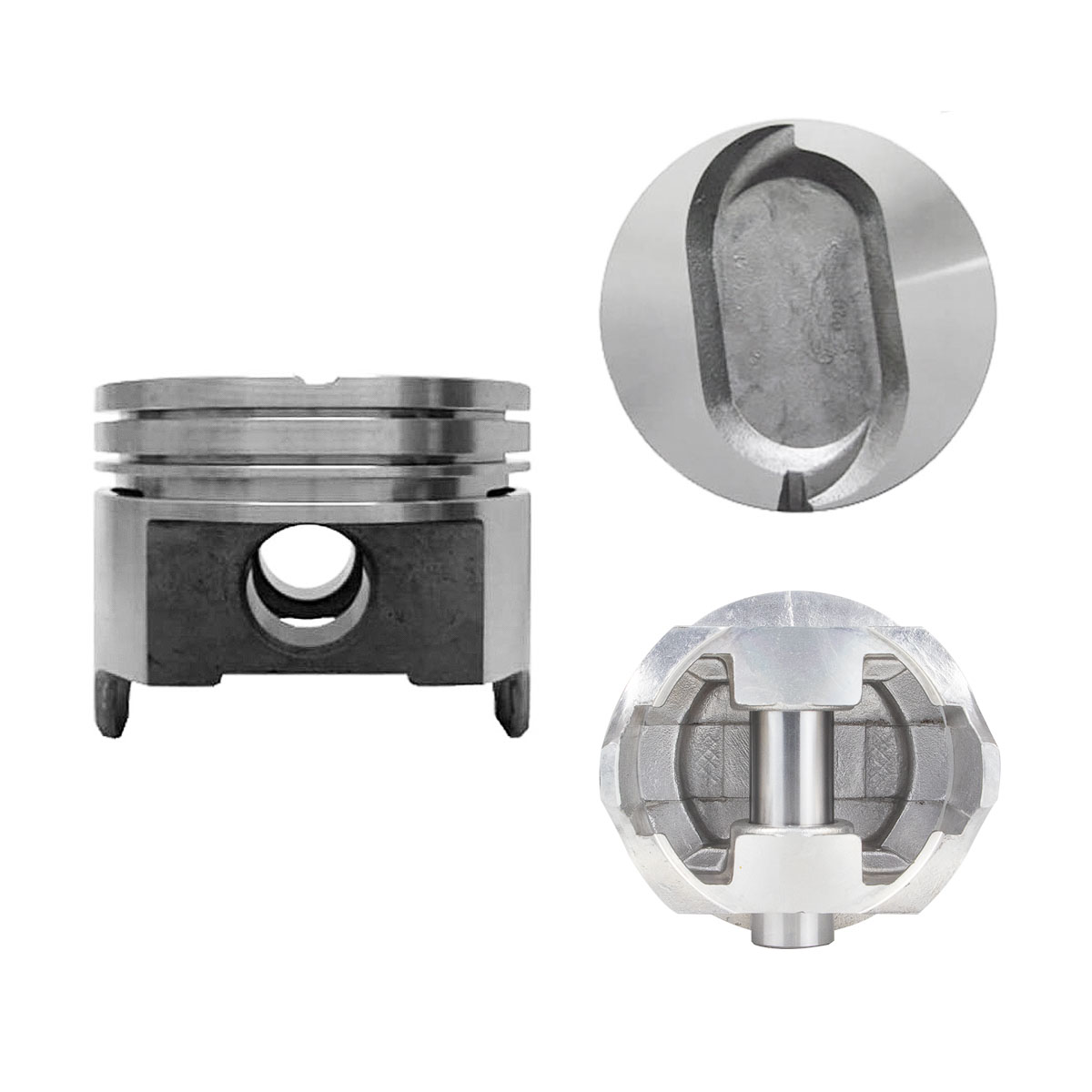 Juego De Pistones (8 Cil.) > Ranuras 1.98 X 1.98 X 4.76, Diam. 110.74 Mm/ 4.360 In, Dist. Comp. 44.50 Mm/ 1.752 In, Acabado Brillante, Sin Seguros > 8