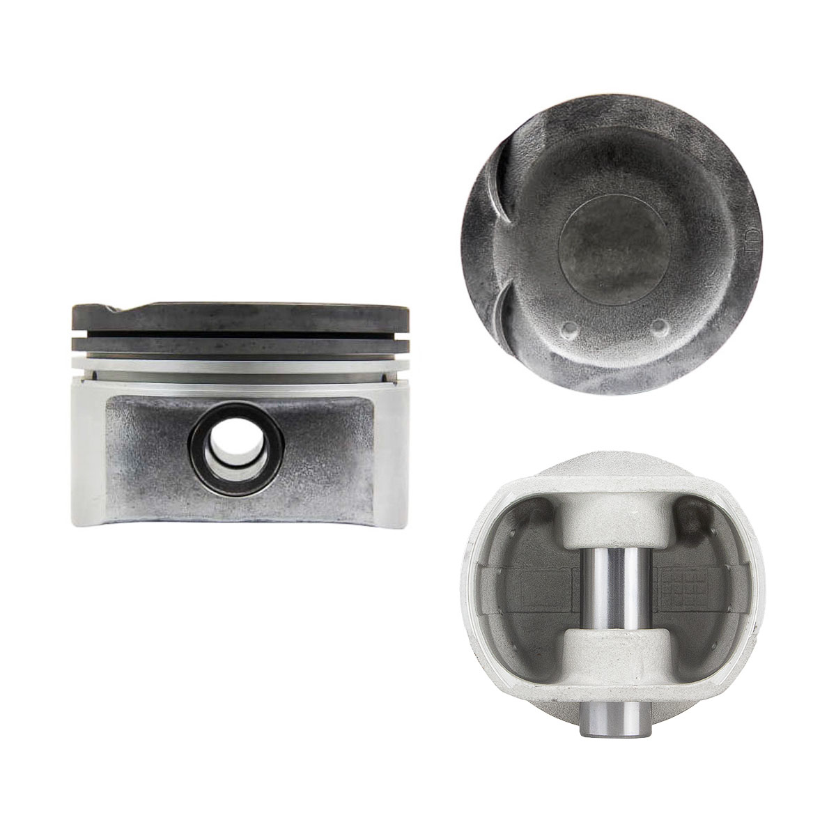 Juego De Pistones (4 Cil.) > Ranuras 1.2 X 1.2 X 2.0, Diam. 72.00 Mm/ 2.835 In, Dist. Comp. 28.00 Mm/ 1.102 In, Acabado Anodizado, Cabeza Y Ranura De