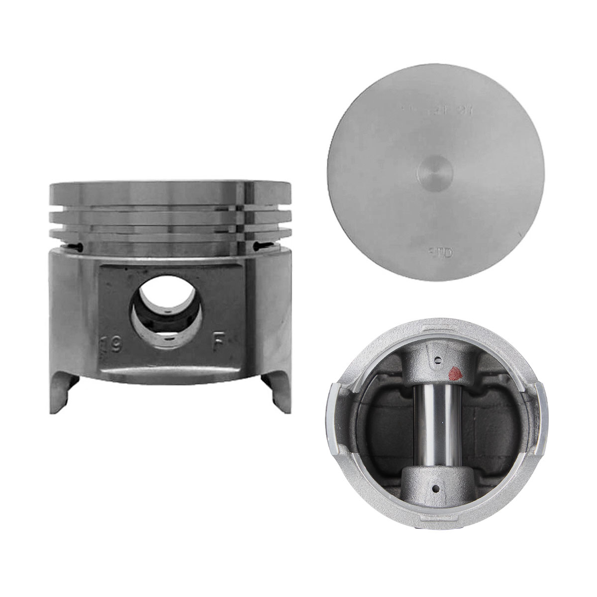 Juego De Pistones (4 Cil.) > Ranuras 1.5 X 2.0 X 4.0, Diam. 80.00 Mm/ 3.150 In, Dist. Comp. 36.30 Mm/ 1.429 In, Acabado Brillante, Sin Seguros > 83-13