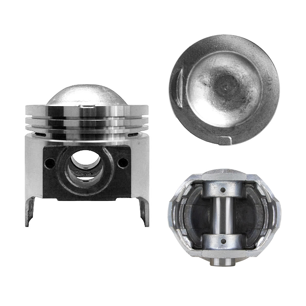 Juego De Pistones (4 Cil.) > Ranuras 2.0 X 2.0 X 4.0, Diam. 85.00 Mm/ 3.346 In, Dist. Comp. 39.00 Mm/ 1.535 In, Acabado Brillante, Cabeza Tipo Bola, S