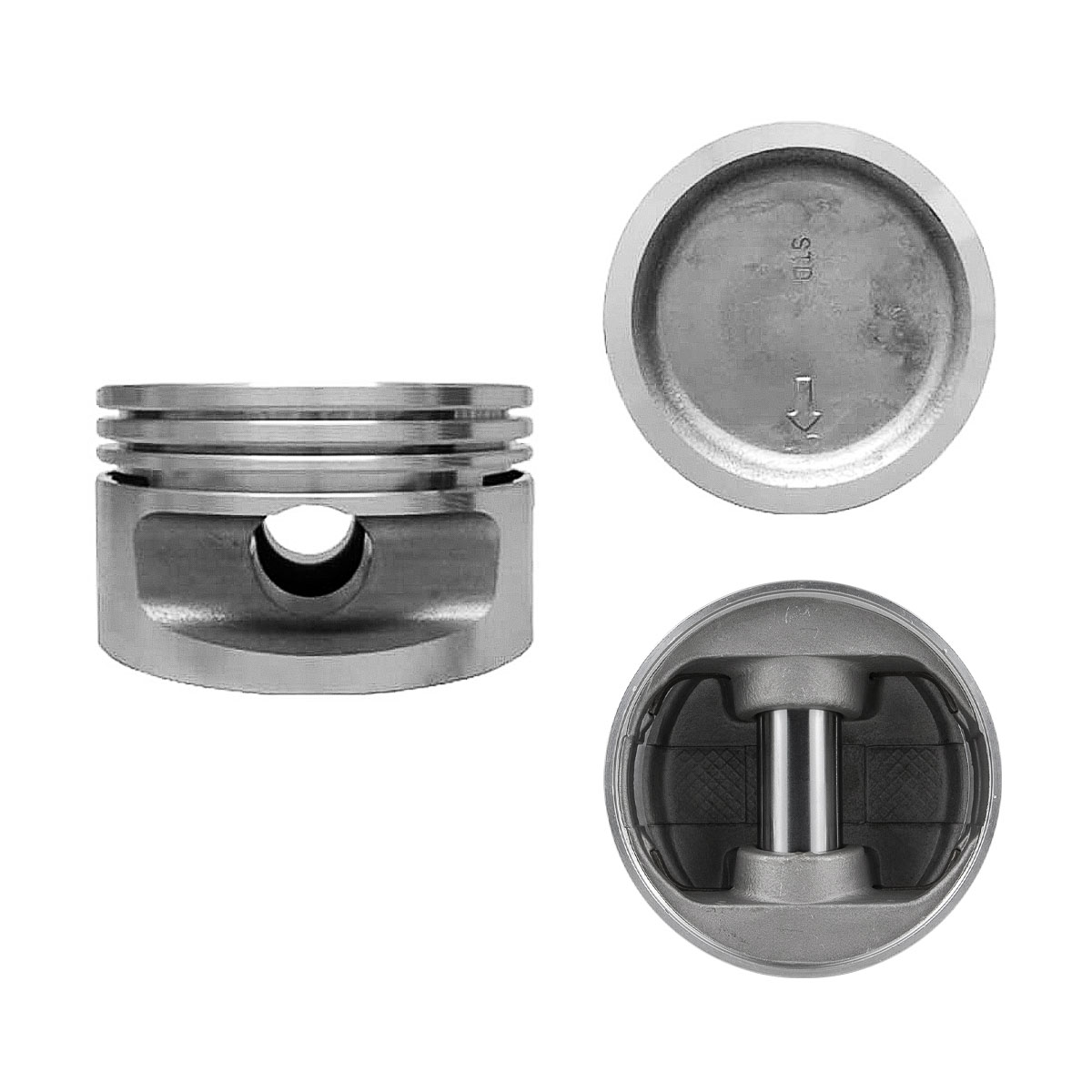 Juego De Pistones (4 Cil.) > Ranuras 1.5 X 1.5 X 3.0, Diam. 89.00 Mm/ 3.504 In, Dist. Comp. 29.71 Mm/ 1.170 In, Acabado Brillante, Sin Seguros > 83-14