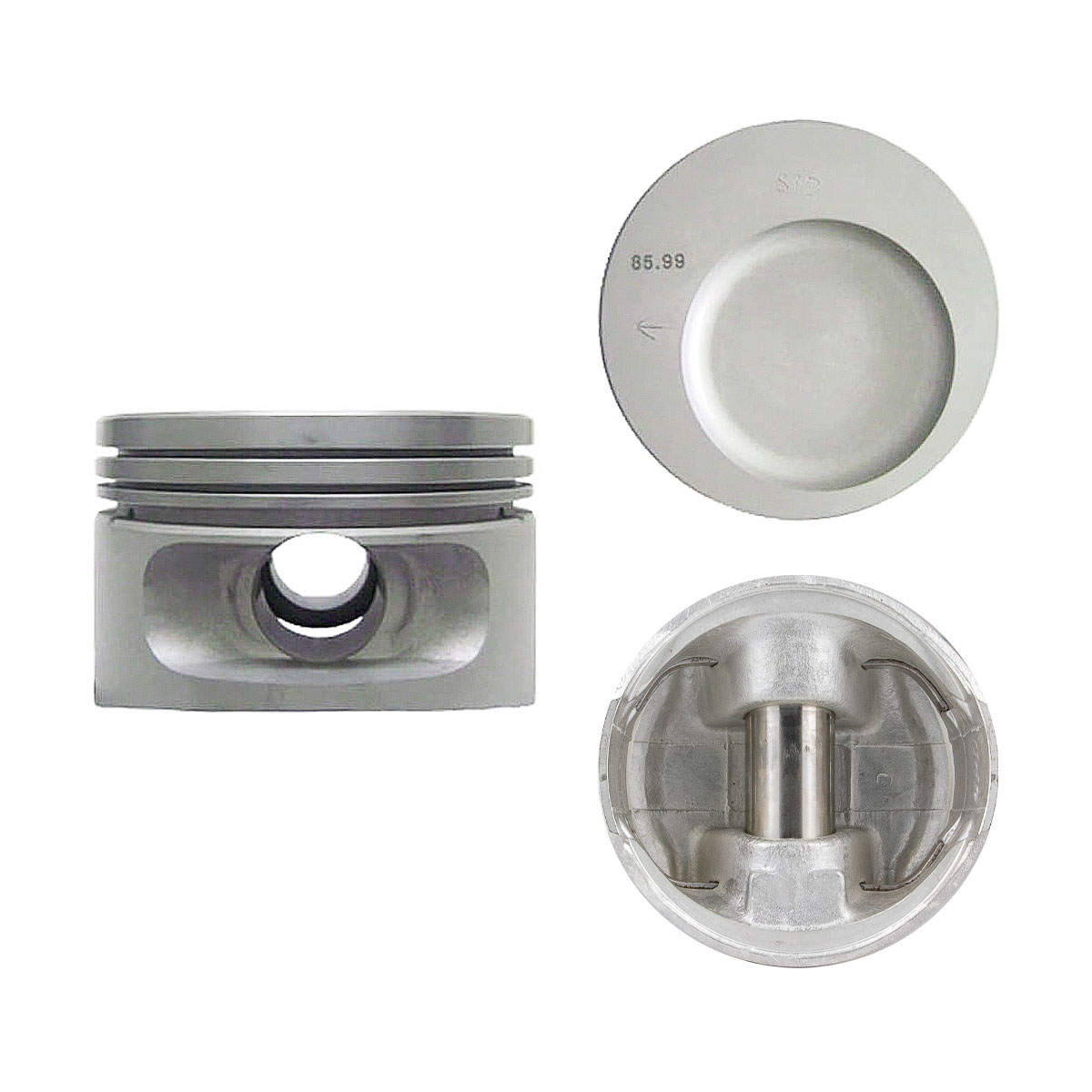 Juego De Pistones (4 Cil.) > Ranuras 1.5 X 1.5 X 3.0, Diam. 86.00 Mm/ 3.386 In, Dist. Comp. 30.40 Mm/ 1.196 In, Acabado Anodizado, Sin Seguros > 83-15