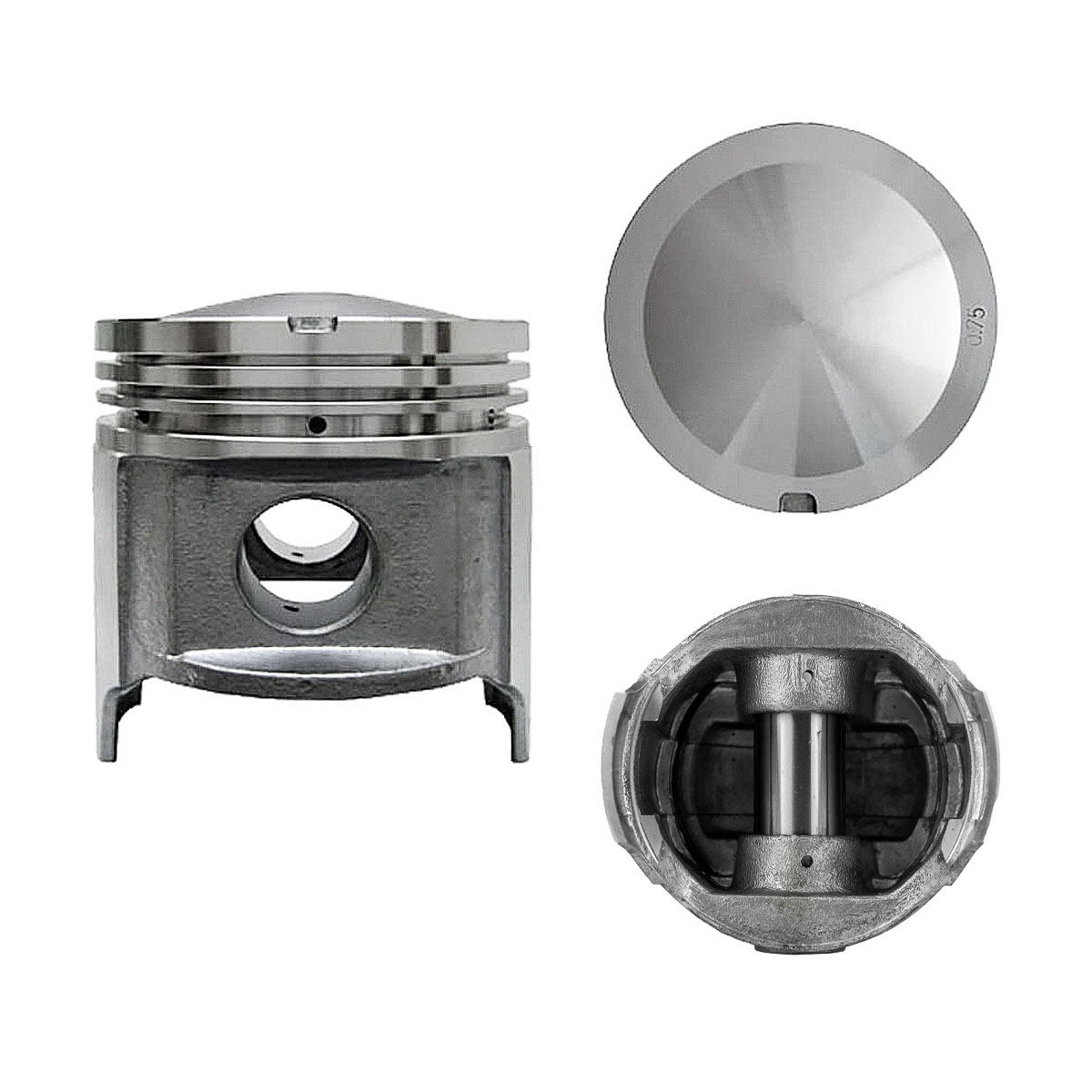 Juego De Pistones (6 Cil.) > Ranuras 2.0 X 2.5 X 4.0, Diam. 94.00 Mm/ 3.701 In, Dist. Comp. 47.22 Mm/ 1.859 In, Acabado Brillante, Sin Seguros > 83-17