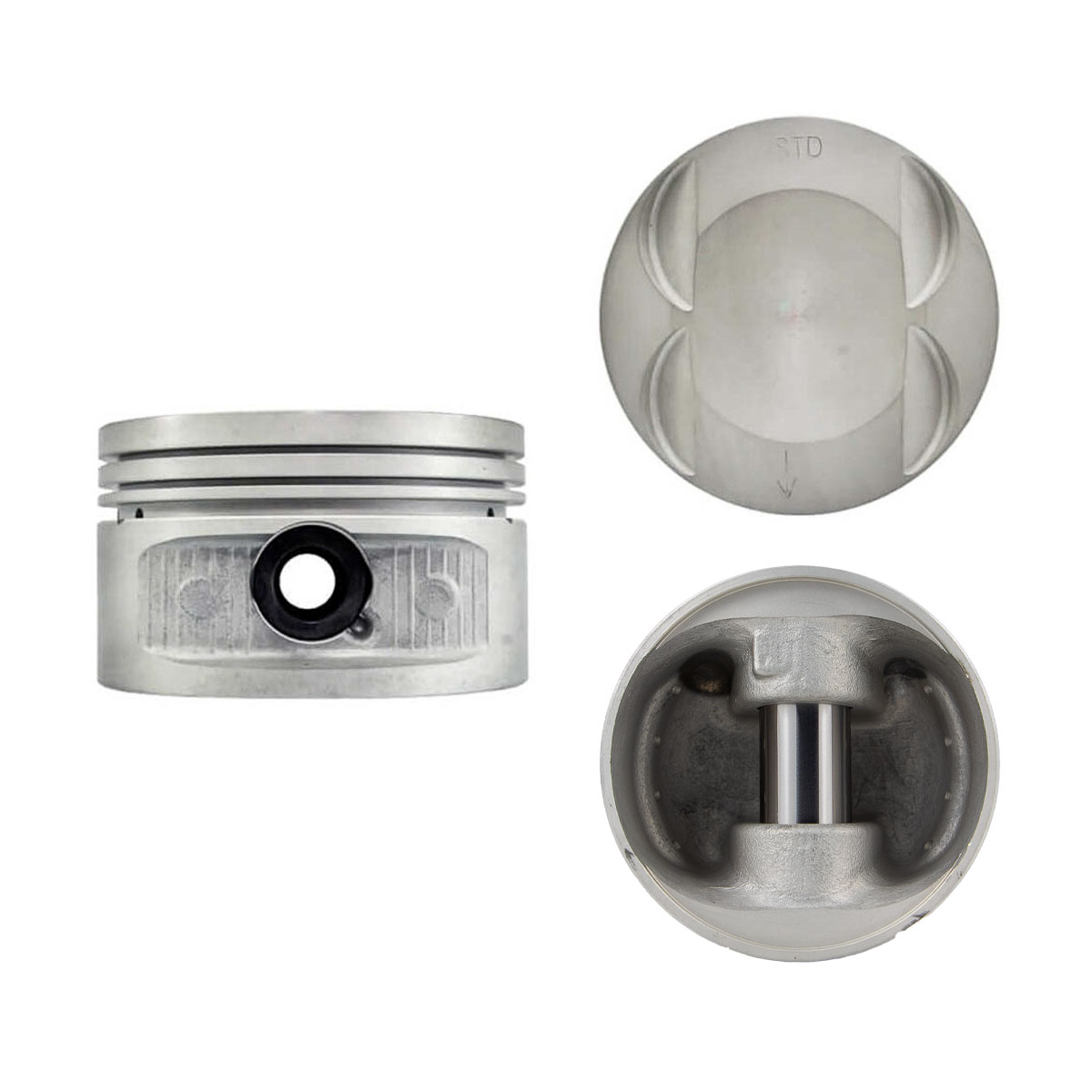 Juego De Pistones (6 Cil.) > Ranuras 1.5 X 1.5 X 3.0, Diam. 86.00 Mm/ 3.386 In, Dist. Comp. 30.50 Mm/ 1.200 In, Acabado Anodizado, Con Seguros > 83-18