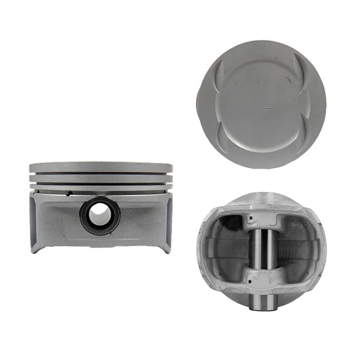 Juego De Pistones (4 Cil.) > Ranuras 1.2 X 1.2 X 2.0, Diam. 88.00 Mm/ 3.464 In, Dist. Comp. 27.50 Mm/ 1.082 In, Acabado Anodizado, Sin Seguros > 83-19