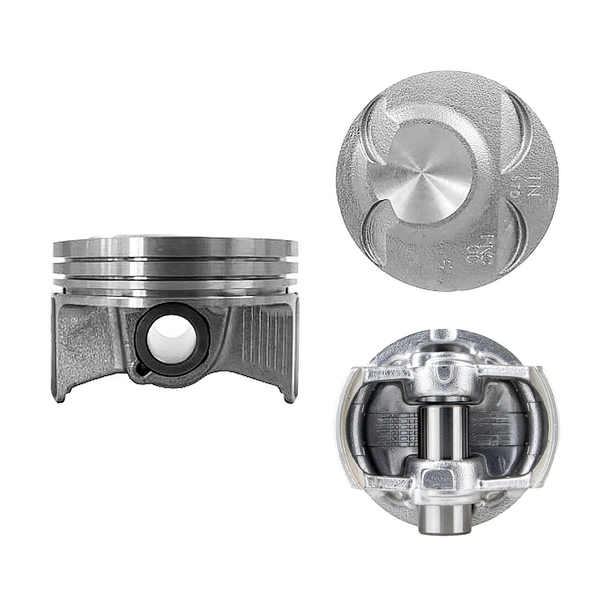 Juego De Pistones (4 Cil.) > Ranuras 1.2 X 1.2 X 2.0, Diam. 86.00 Mm/ 3.386 In, Dist. Comp. 29.50 Mm/ 1.161 In, Acabado Brillante, Con Seguros > 83-22