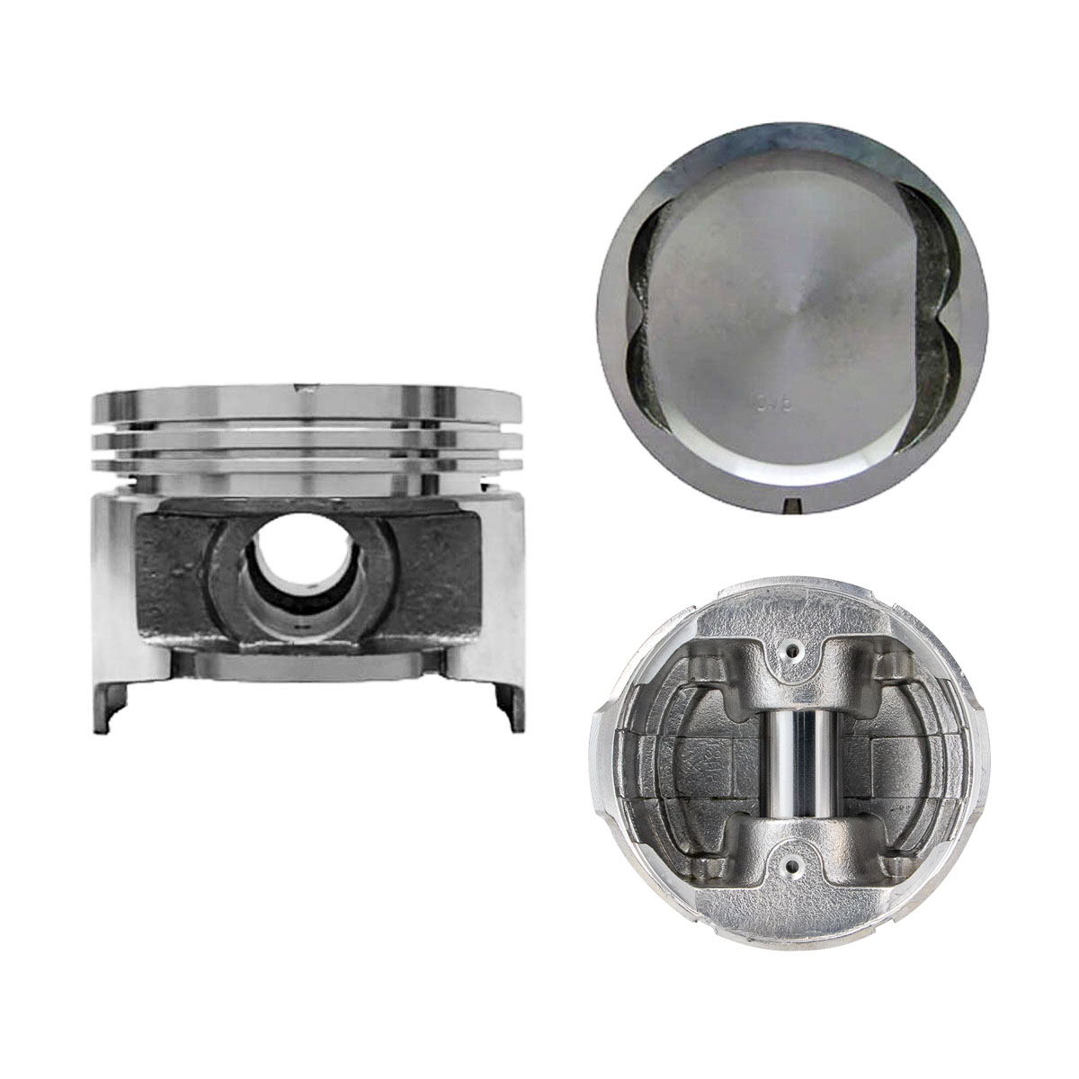 Juego De Pistones (4 Cil.) > Ranuras 1.5 X 1.5 X 4.0, Diam. 87.00 Mm/ 3.425 In, Dist. Comp. 32.00 Mm/ 1.260 In, Acabado Brillante, Cabeza Con Cazuela,