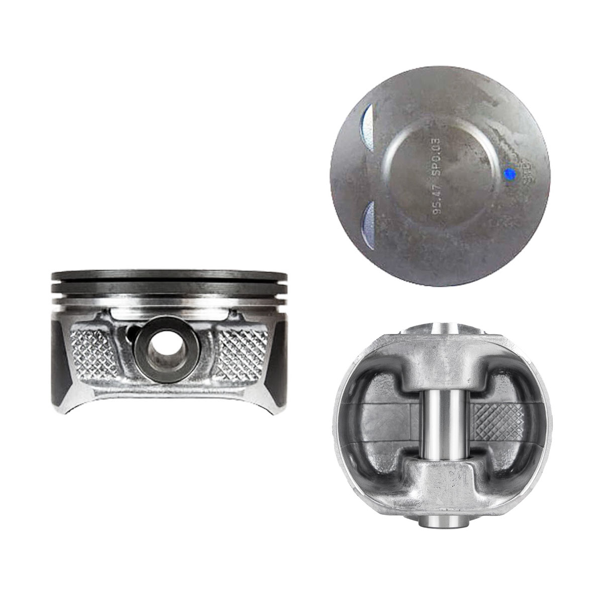 Juego De Pistones (5 Cil.) > Ranuras 1.2 X 1.5 X 2.5, Diam. 95.50 Mm/ 3.760 In, Dist. Comp. 28.42 Mm/ 1.118 In, Acabado Brillante, Con Seguros > 83-25