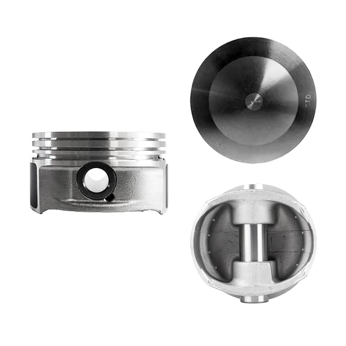 Juego De Pistones (6 Cil.) > Ranuras 1.2 X 1.5 X 2.5, Diam. 87.50 Mm/ 3.445 In, Dist. Comp. 25.90 Mm/ 1.019 In, Acabado Brillante, Con Seguros > 83-26