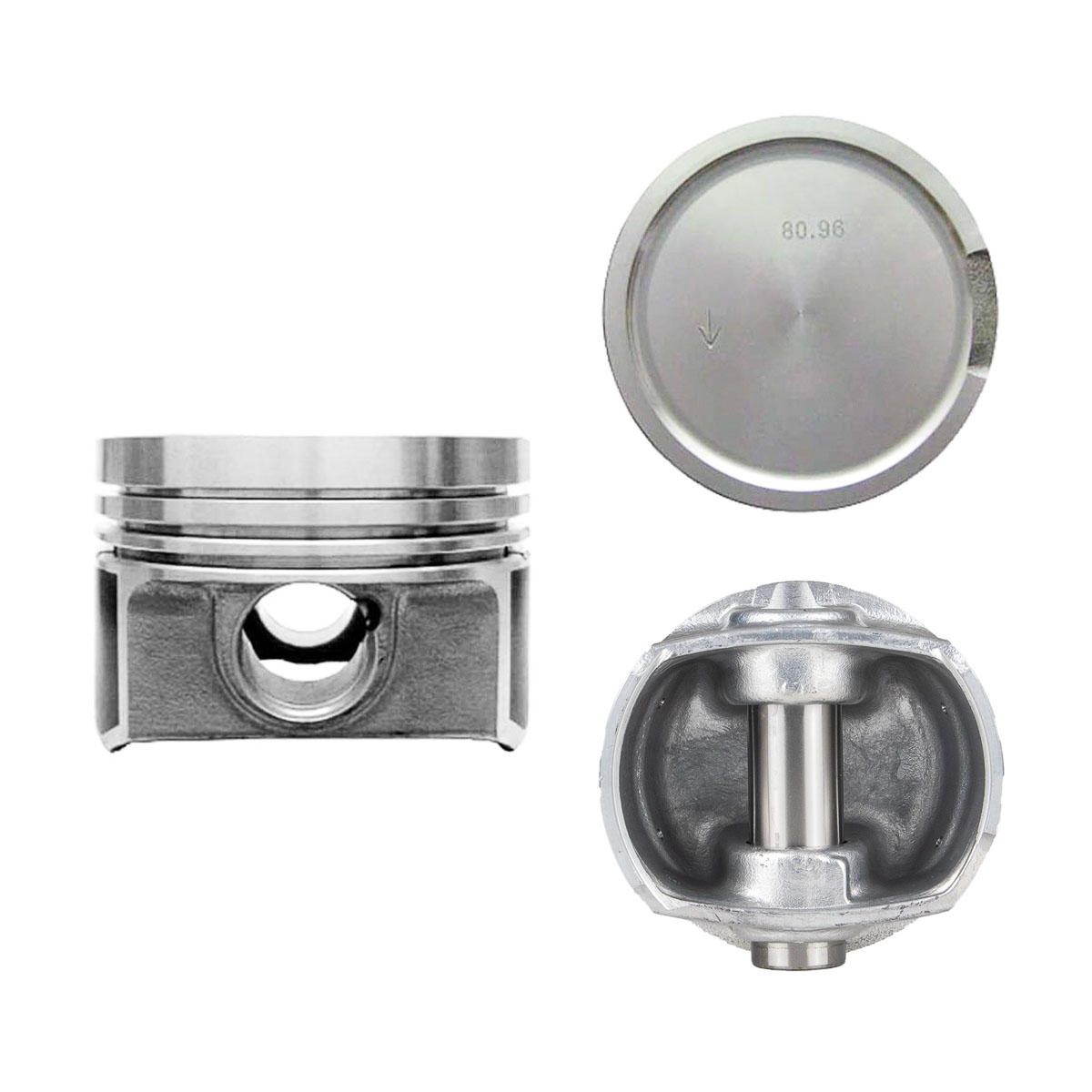 Juego De Pistones (4 Cil.) > Ranuras 1.5 X 1.75 X 2.0, Diam. 81.00 Mm/ 3.189 In, Dist. Comp. 32.70 Mm/ 1.287 In, Acabado Brillante, Con Seguros > 83-3
