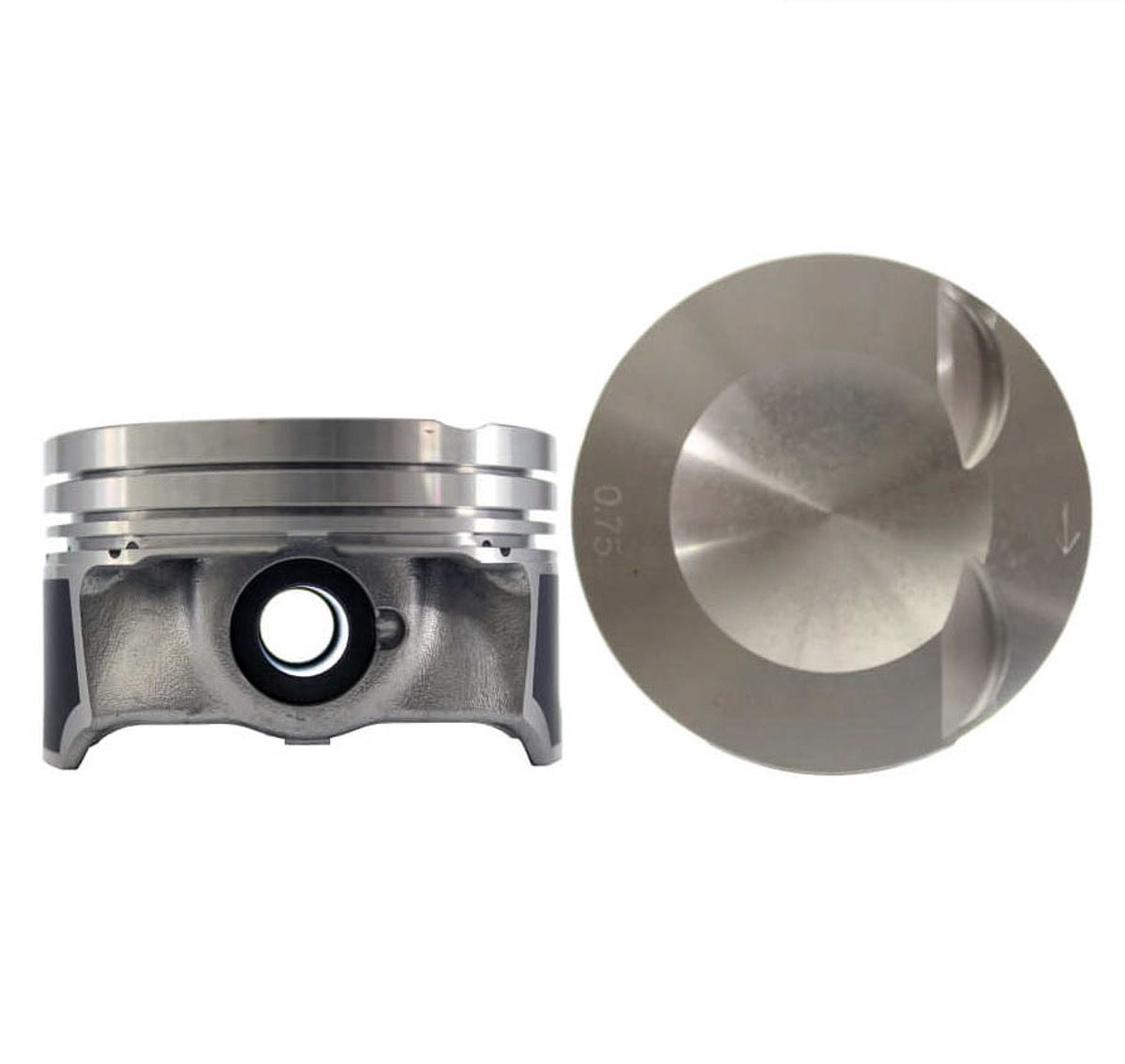 Juego De Pistones (4 Cil.) > Ranuras 1.2 X 1.5 X 2.0, Diam. 82.50 Mm/ 3.248 In, Dist. Comp. 29.60 Mm/ 1.165 In, Acabado Brillante, Cabeza Con Cazuela,