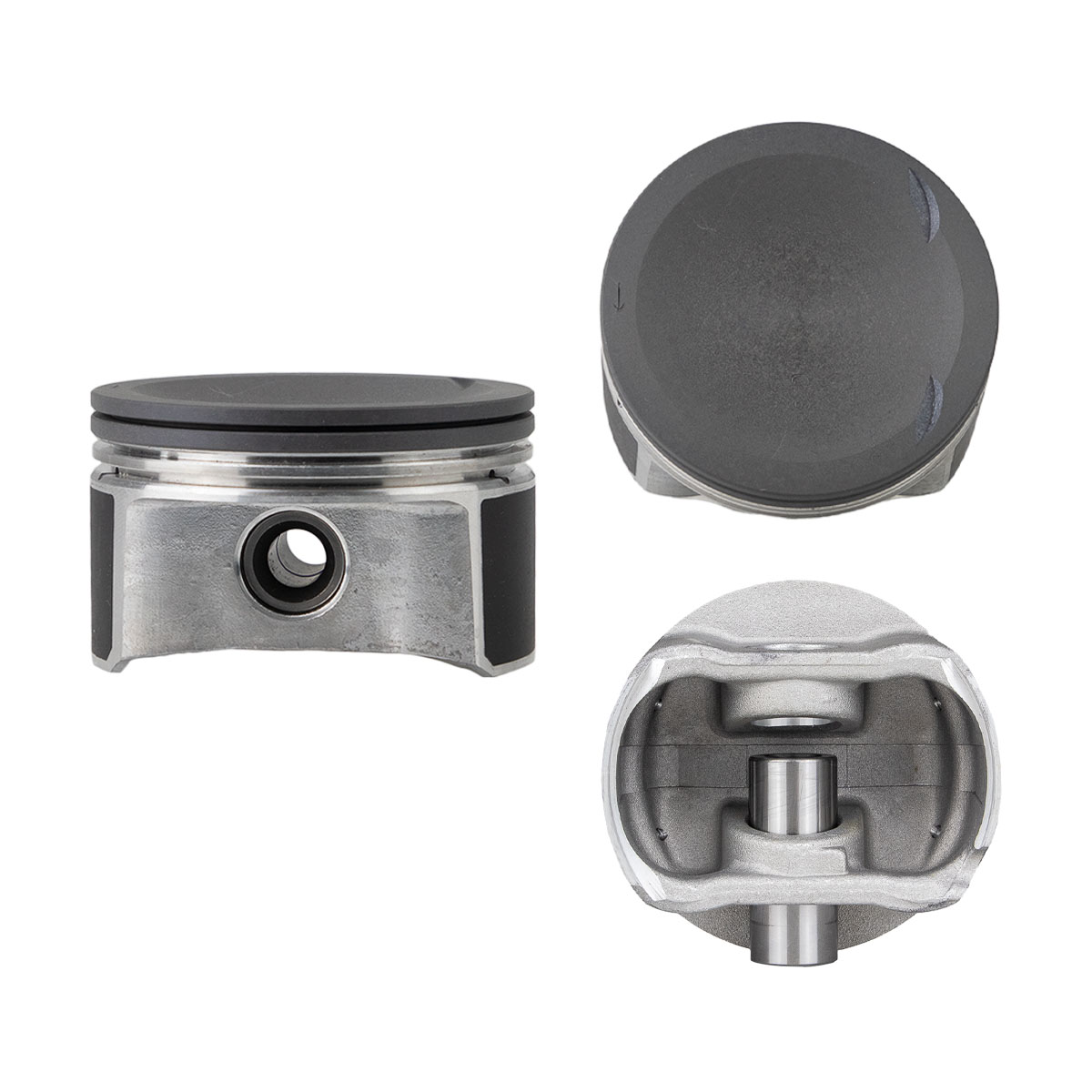 Juego De Pistones (5 Cil.) > Ranuras 1.2 X 1.5 X 2.0, Diam. 82.50 Mm/ 3.248 In, Dist. Comp. 29.30 Mm/ 1.153 In, Acabado Brillante, Cabeza Con Cazuela,