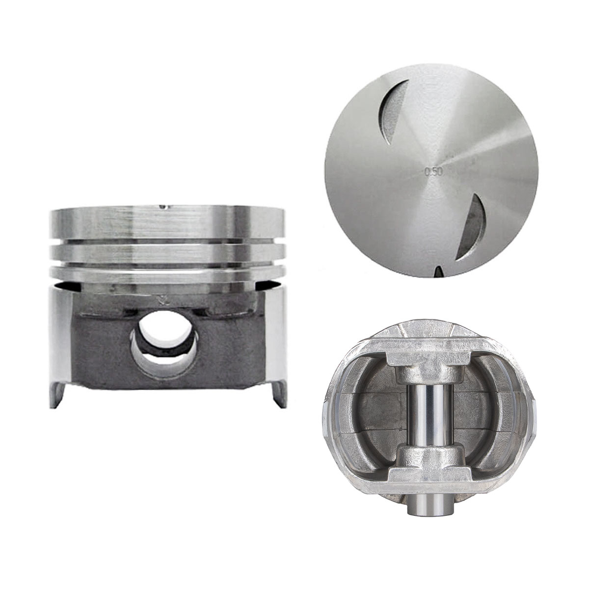 Juego De Pistones (8 Cil.) > Ranuras 2.0 X 2.0 X 4.0, Diam. 110.70 Mm/ 4.358 In, Dist. Comp. 54.35 Mm/ 2.139 In, Acabado Brillante, Sin Seguros > 83-3