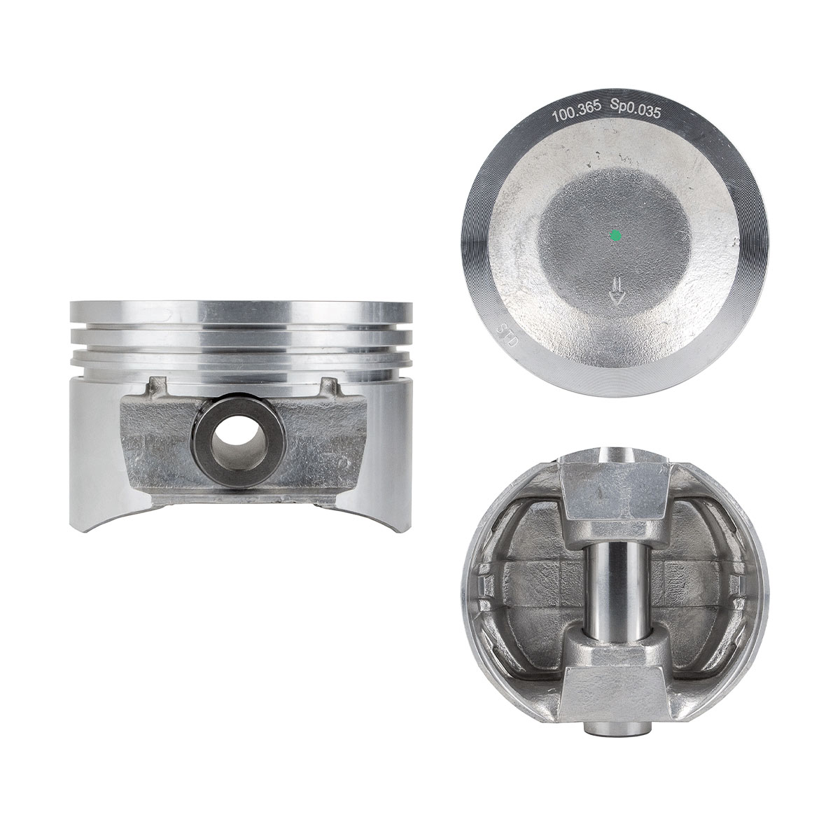 Juego De Pistones (6 Cil.) > Ranuras 1.6 X 1.75 X 3.5, Diam. 100.40 Mm/ 3.953 In, Dist. Comp. 36.83 Mm/ 1.450 In, Acabado Brillante, Sin Seguros > 83-