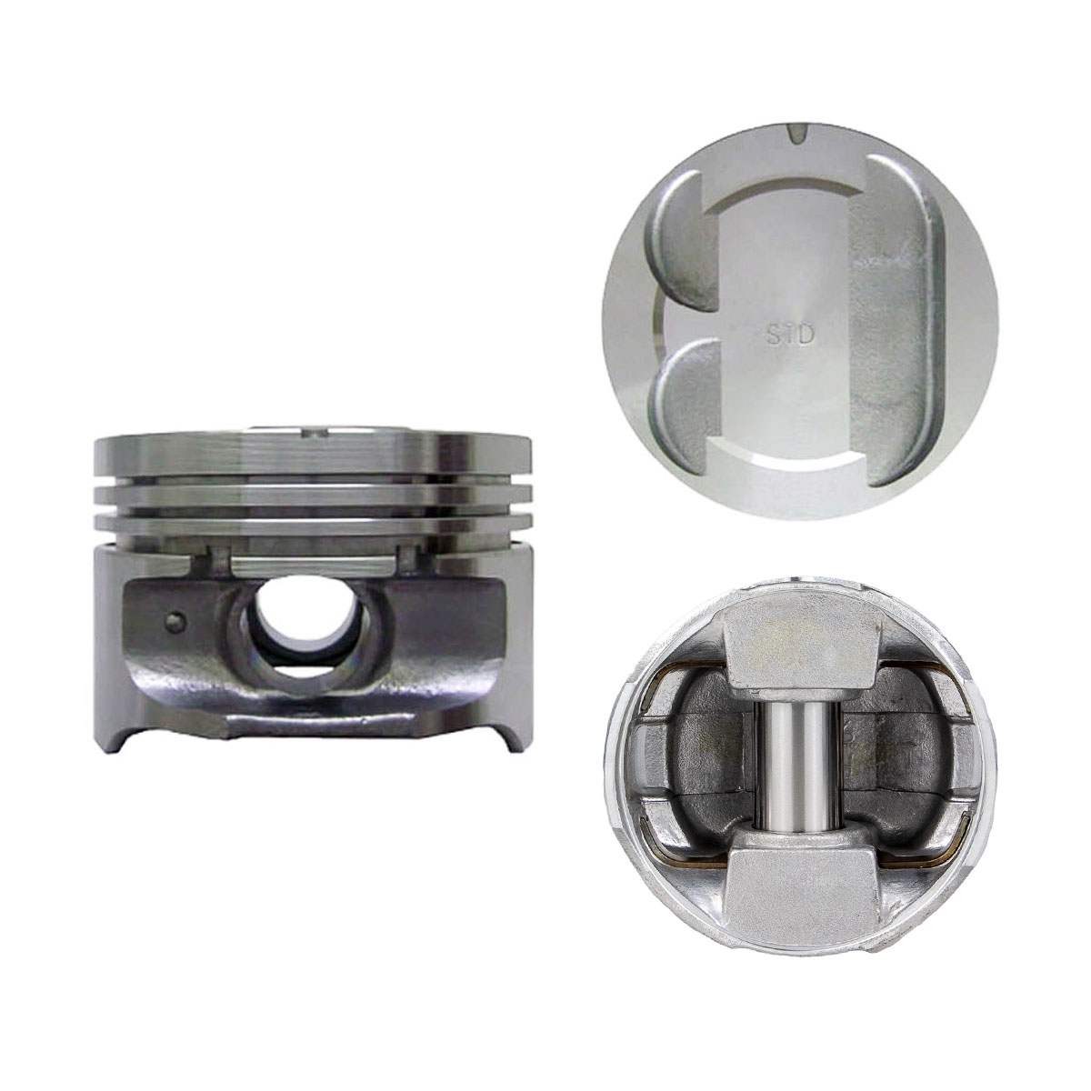Juego De Pistones (4 Cil.) > Ranuras 1.5 X 1.75 X 3.0, Diam. 84.86 Mm/ 3.341 In, Dist. Comp. 32.91 Mm/ 1.296 In, Acabado Brillante, Sin Seguros > 83-3
