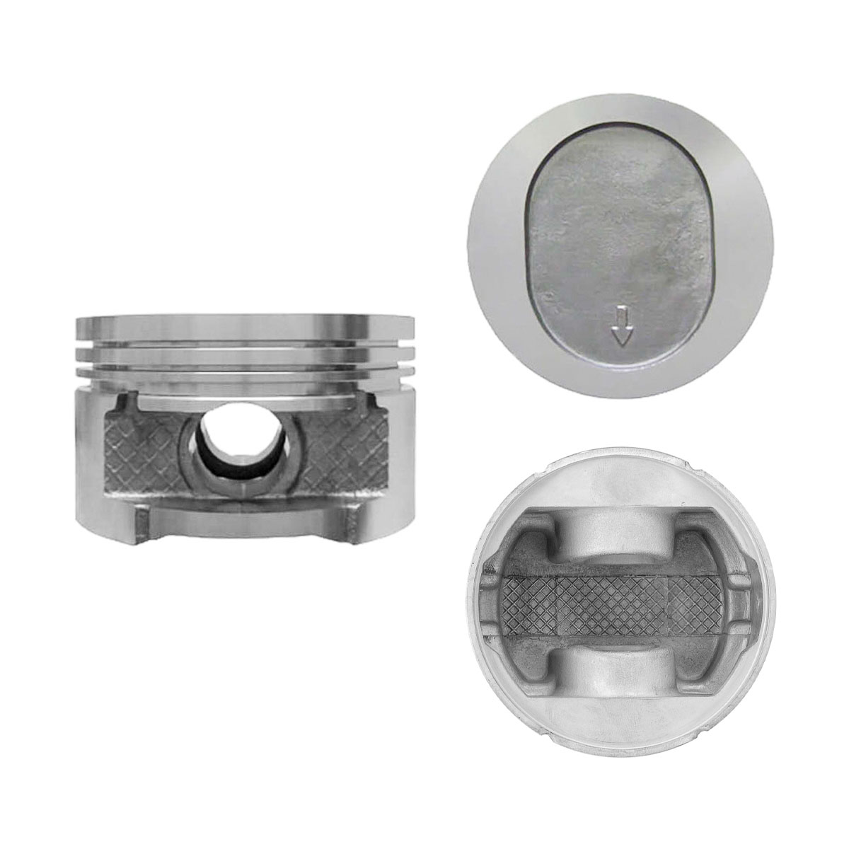 Juego De Pistones (6 Cil.) > Ranuras 1.5 X 1.5 X 3.0, Diam. 93.00 Mm/ 3.661 In, Dist. Comp. 31.77 Mm/ 1.250 In, Acabado Brillante, Sin Seguros > 83-32