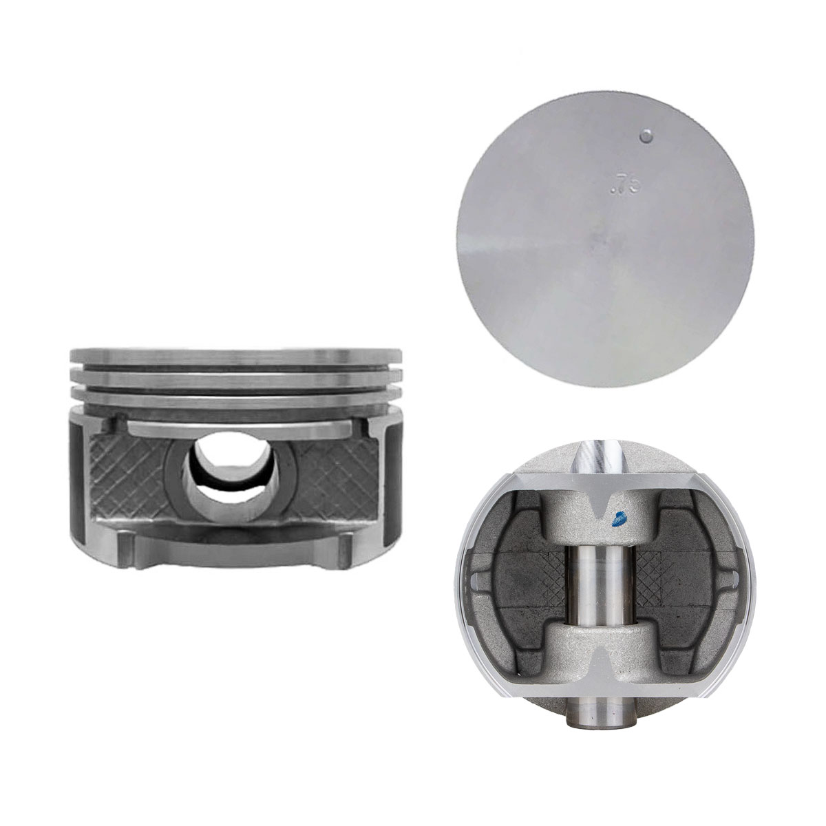 Juego De Pistones (6 Cil.) > Ranuras 1.5 X 1.5 X 3.0, Diam. 93.00 Mm/ 3.661 In, Dist. Comp. 29.80 Mm/ 1.173 In, Acabado Brillante, Sin Seguros > 83-32