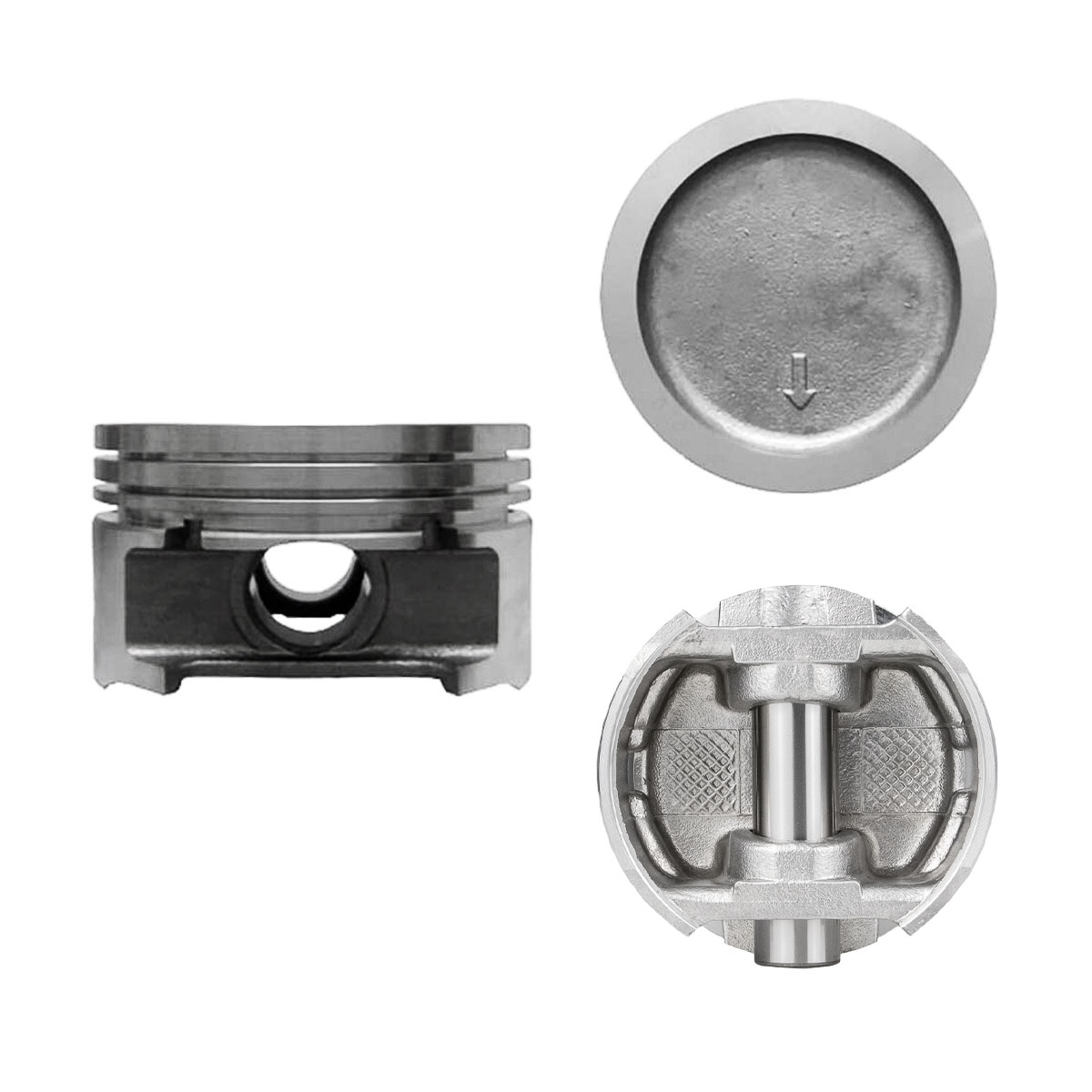 Juego De Pistones (4 Cil.) > Ranuras 1.5 X 1.5 X 3.0, Diam. 89.00 Mm/ 3.504 In, Dist. Comp. 29.73 Mm/ 1.170 In, Acabado Brillante, Sin Seguros > 83-34