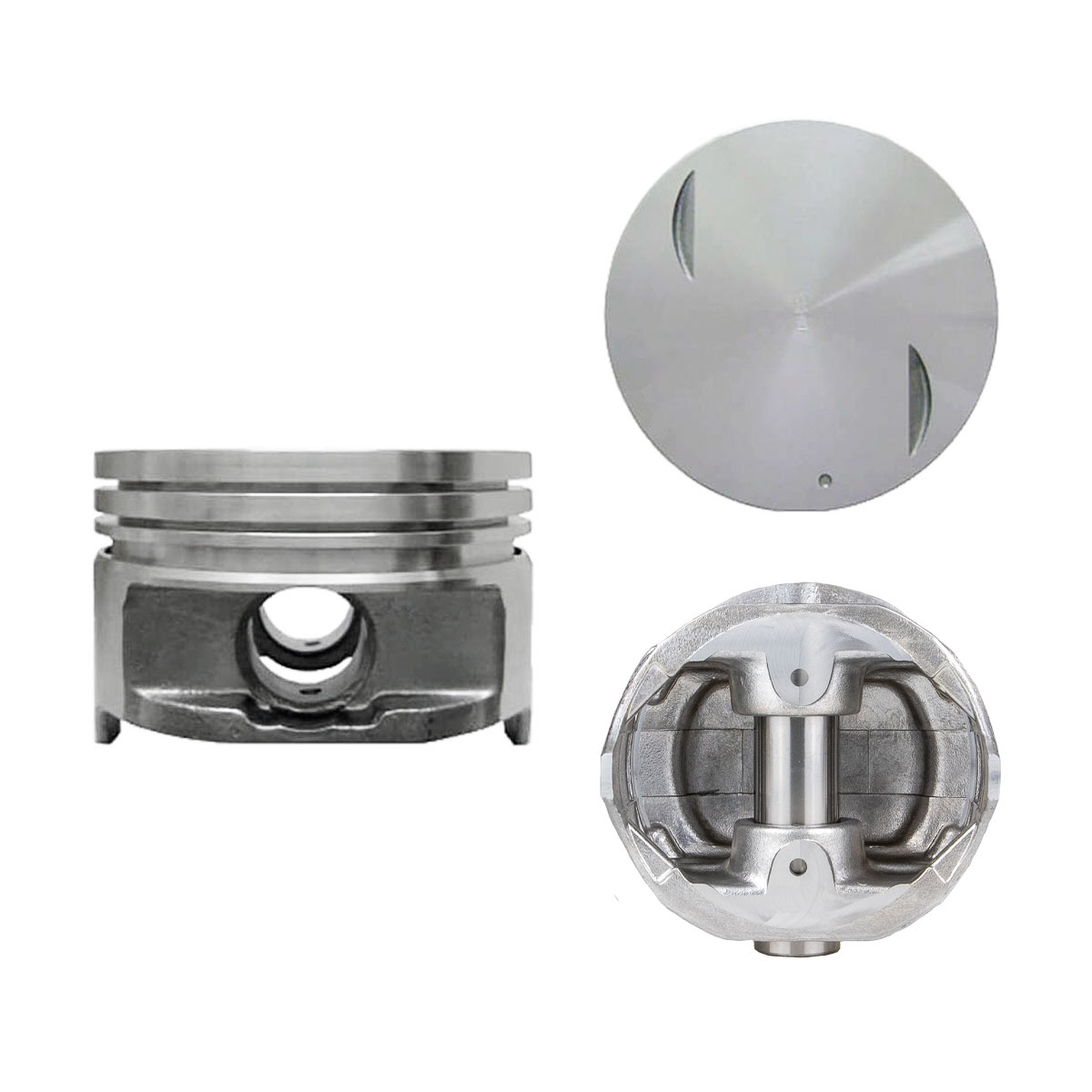Juego De Pistones (8 Cil.) > Ranuras 1.98 X 1.98 X 4.76, Diam. 107.95 Mm/ 4.250 In, Dist. Comp. 41.33 Mm/ 1.627 In, Acabado Brillante, Sin Seguros > 8