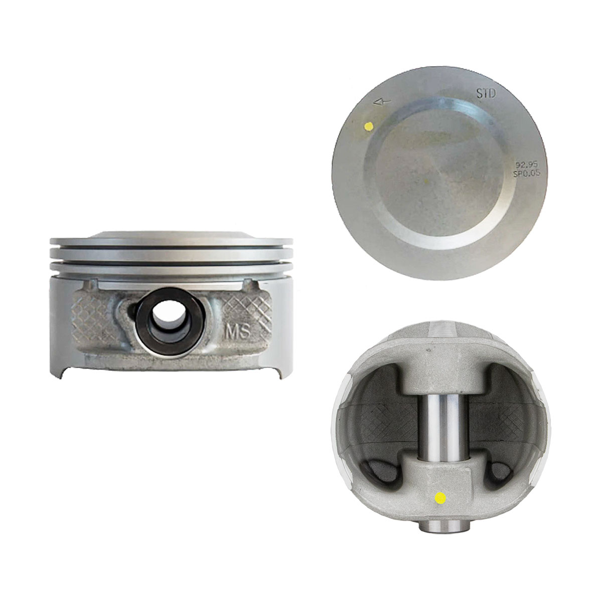 Juego De Pistones (4 Cil.) > Ranuras 1.2 X 1.5 X 2.5, Diam. 93.00 Mm/ 3.661 In, Dist. Comp. 28.00 Mm/ 1.102 In, Acabado Anodizado, Con Seguros > 83-35