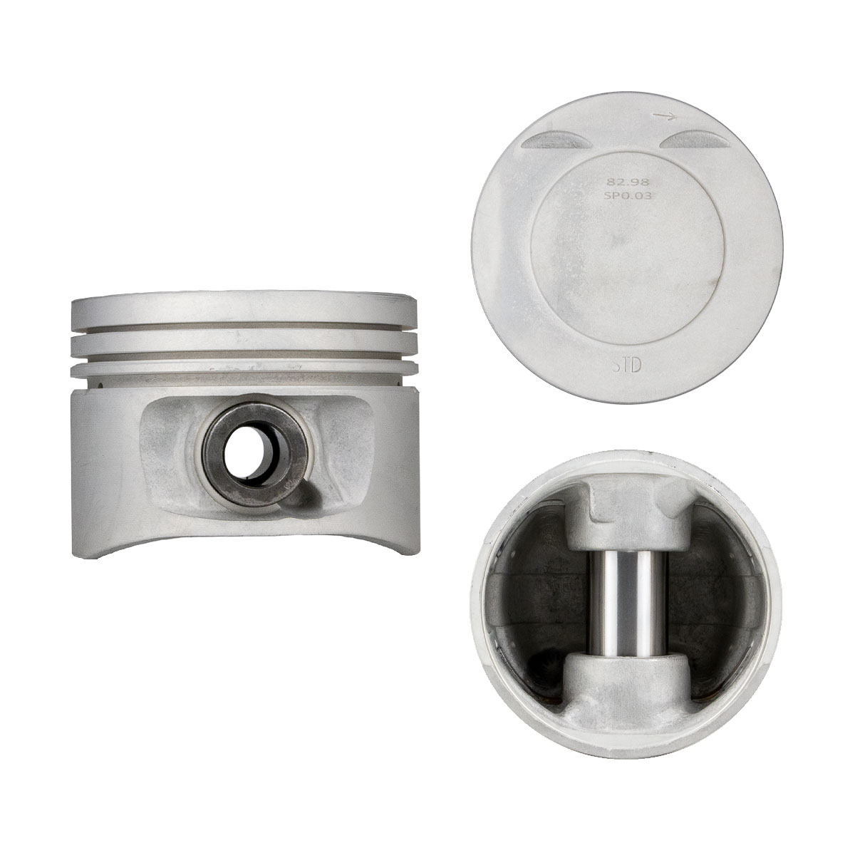 Juego De Pistones (5 Cil.) > Ranuras 1.5 X 1.75 X 3.0, Diam. 83.00 Mm/ 3.268 In, Dist. Comp. 35.90 Mm/ 1.413 In, Acabado Anodizado, Con Seguros > 83-4
