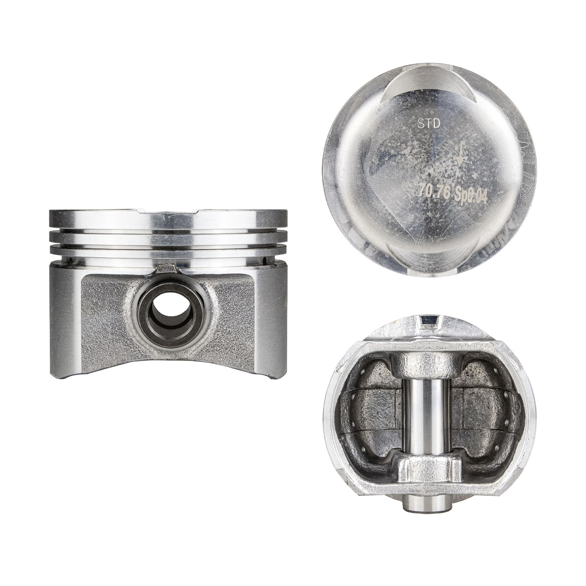 Juego De Pistones (4 Cil.) > Ranuras 1.2 X 1.2 X 2.5, Diam. 70.80 Mm/ 2.788 In, Dist. Comp. 28.00 Mm/ 1.102 In, Acabado Brillante, Sin Seguros > 83-50