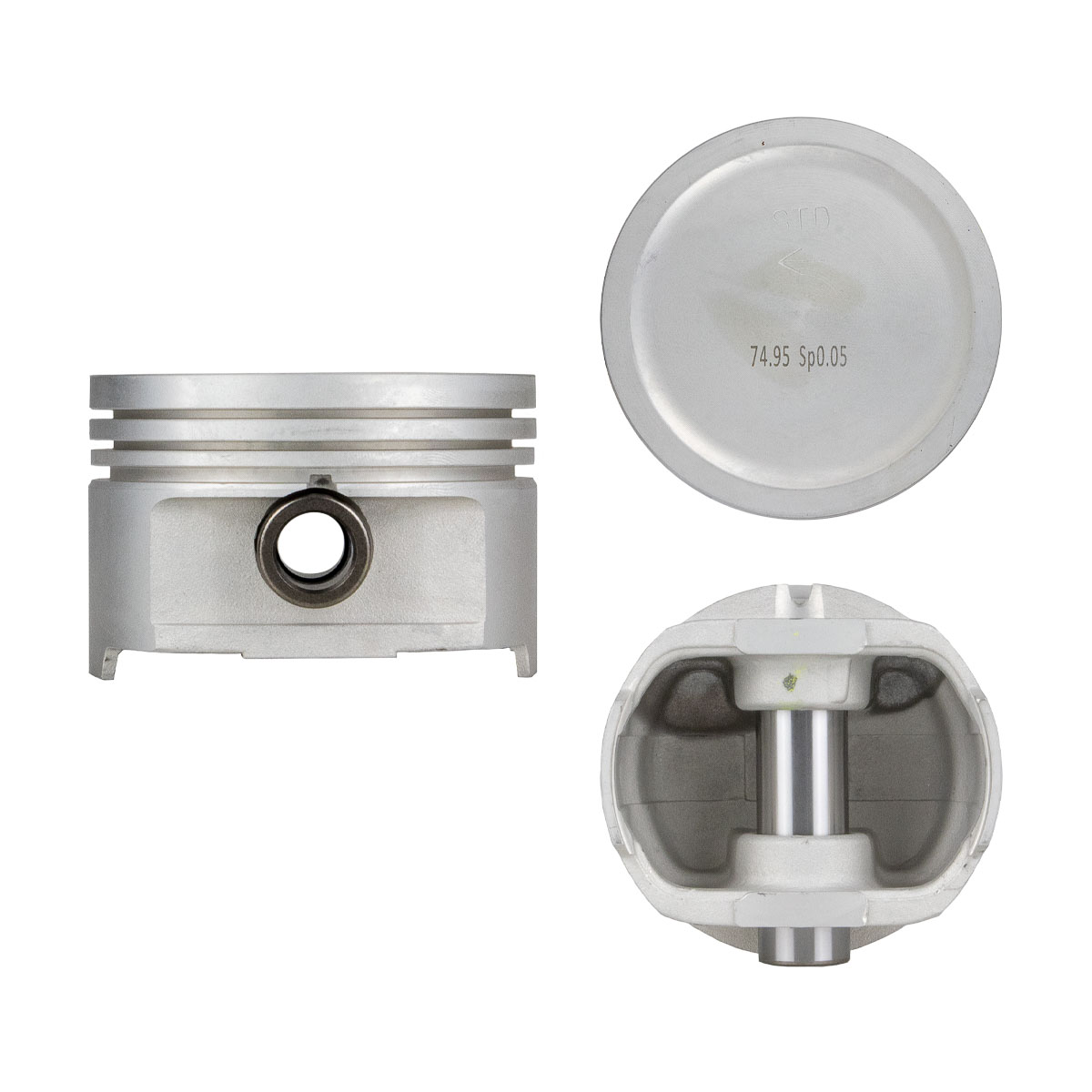 Juego De Pistones (4 Cil.) > Ranuras 1.5 X 1.5 X 2.5, Diam. 75.00 Mm/ 2.953 In, Dist. Comp. 27.70 Mm/ 1.090 In, Acabado Anodizado, Sin Seguros > 83-50