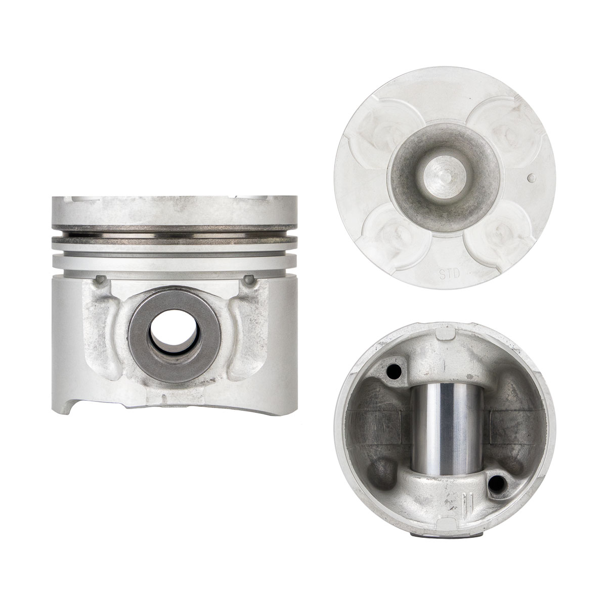 Juego De Pistones (4 Cil.) > Ranuras 2.5 X 2.0 X 3.0, Diam. 91.10 Mm/ 3.587 In, Dist. Comp. 48.20 Mm/ 1.897 In, Acabado Anodizado, Con Galería De Enfr