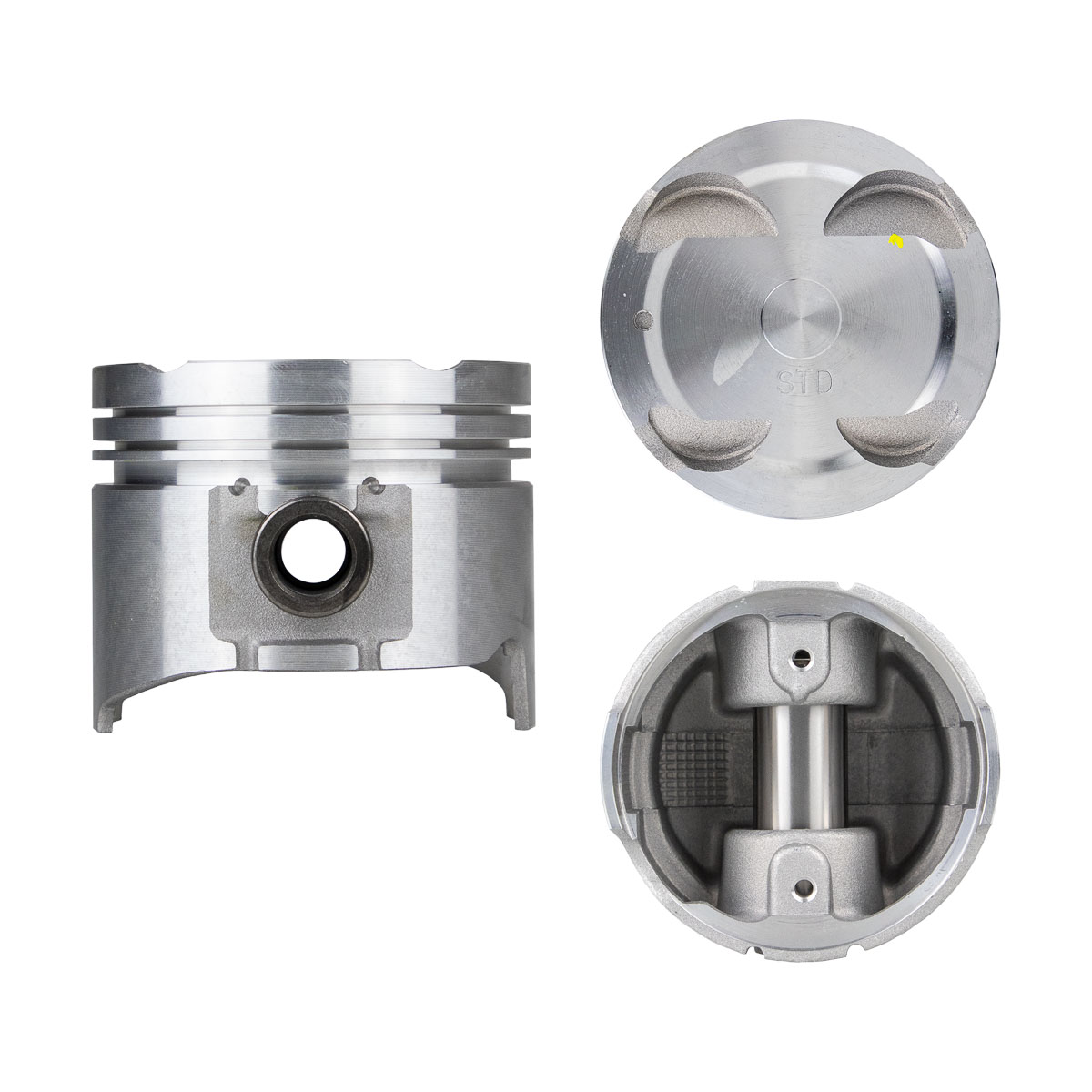 Juego De Pistones (4 Cil.) > Ranuras 1.5 X 1.5 X 4.0, Diam. 78.00 Mm/ 3.071 In, Dist. Comp. 32.20 Mm/ 1.267 In, Acabado Brillante, Con Seguros > 83-57