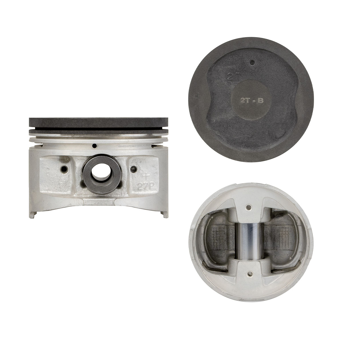 Juego De Pistones (4 Cil.) > Ranuras 1.75 X 1.5 X 4.0, Diam. 95.00 Mm/ 3.740 In, Dist. Comp. 35.50 Mm/ 1.397 In, Acabado Anodizado, Cabeza Endurecida,