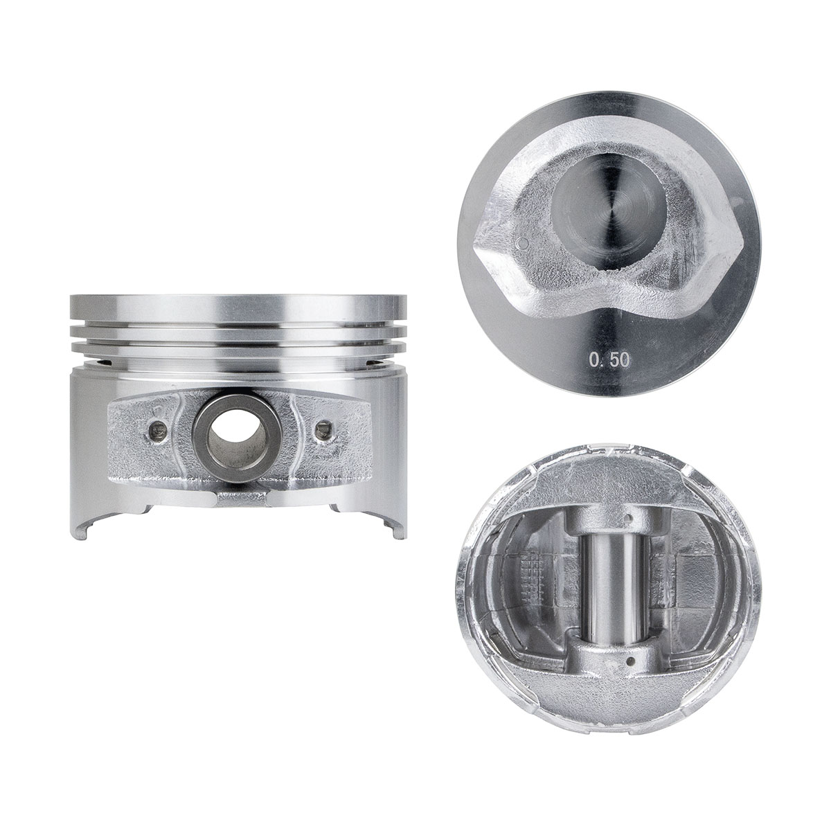 Juego De Pistones (4 Cil.) > Ranuras 1.5 X 1.5 X 4.0, Diam. 91.00 Mm/ 3.582 In, Dist. Comp. 35.00 Mm/ 1.378 In, Acabado Brillante, Sin Seguros > 83-63
