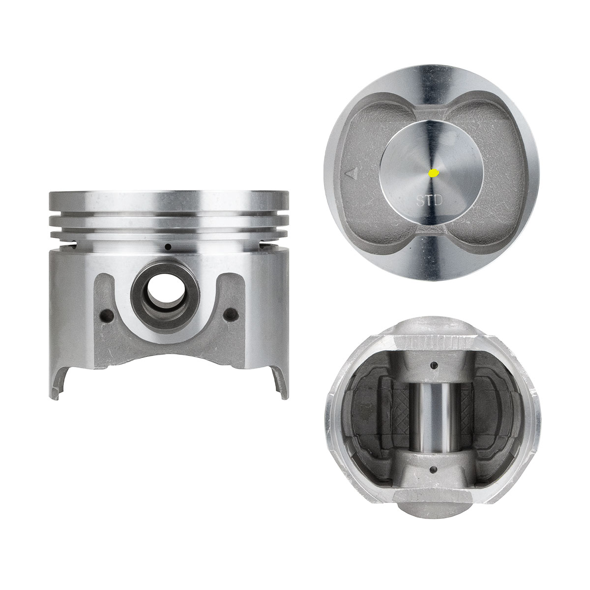 Juego De Pistones (6 Cil.) > Ranuras 1.5 X 1.5 X 4.0, Diam. 83.00 Mm/ 3.268 In, Dist. Comp. 33.00 Mm/ 1.299 In, Acabado Brillante, Con Seguros > 83-64