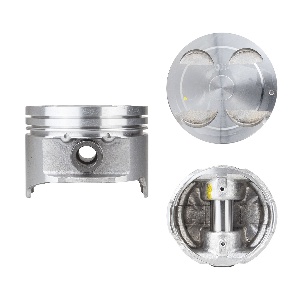 Juego De Pistones (4 Cil.) > Ranuras 1.5 X 1.5 X 3.0, Diam. 83.00 Mm/ 3.268 In, Dist. Comp. 30.70 Mm/ 1.208 In, Acabado Brillante, Con Seguros > 83-70