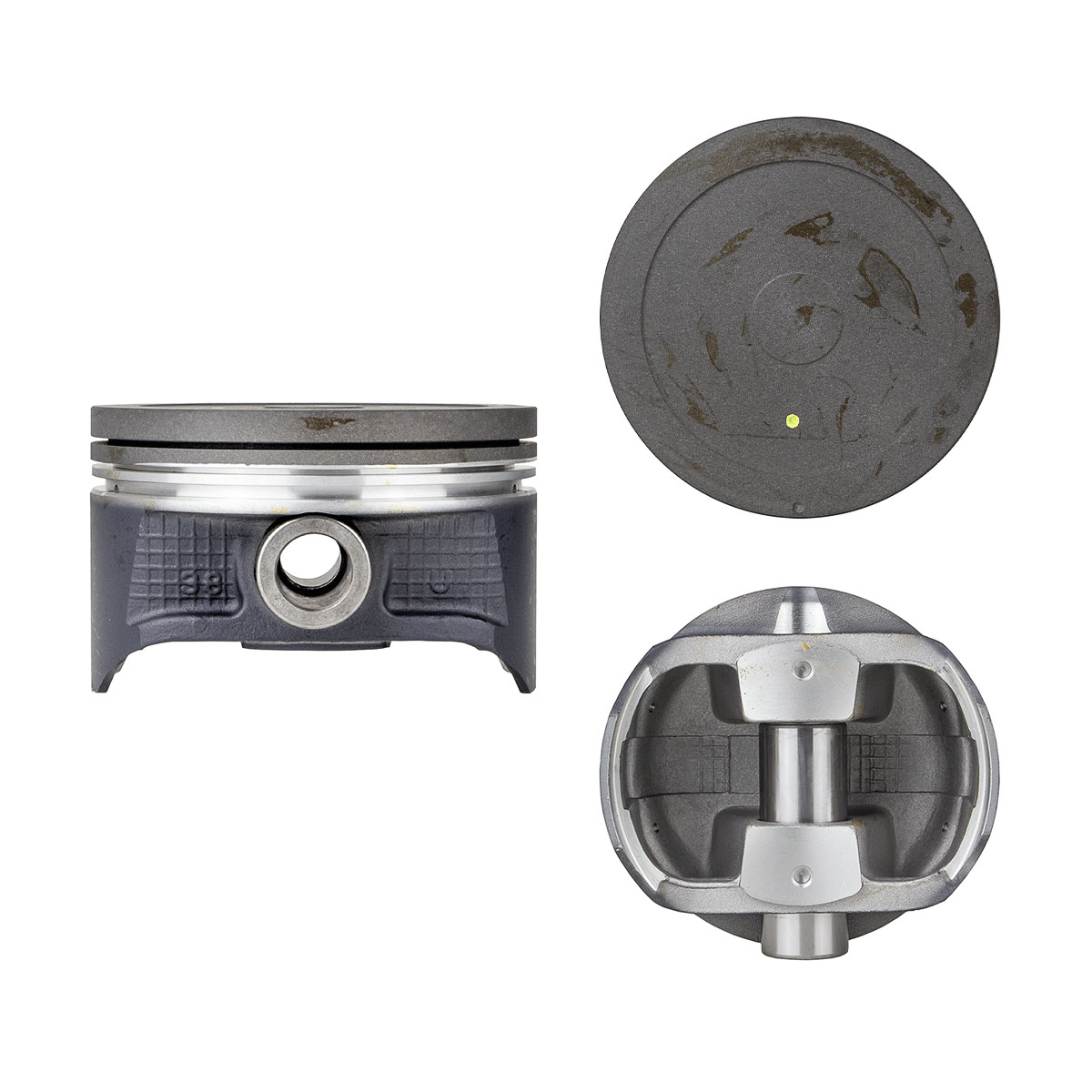 Juego De Pistones (6 Cil.) > Ranuras 1.2 X 1.2 X 2.5, Diam. 93.00 Mm/ 3.661 In, Dist. Comp. 30.40 Mm/ 1.196 In, Acabado Fosfatado, Cabeza Y Ranura De