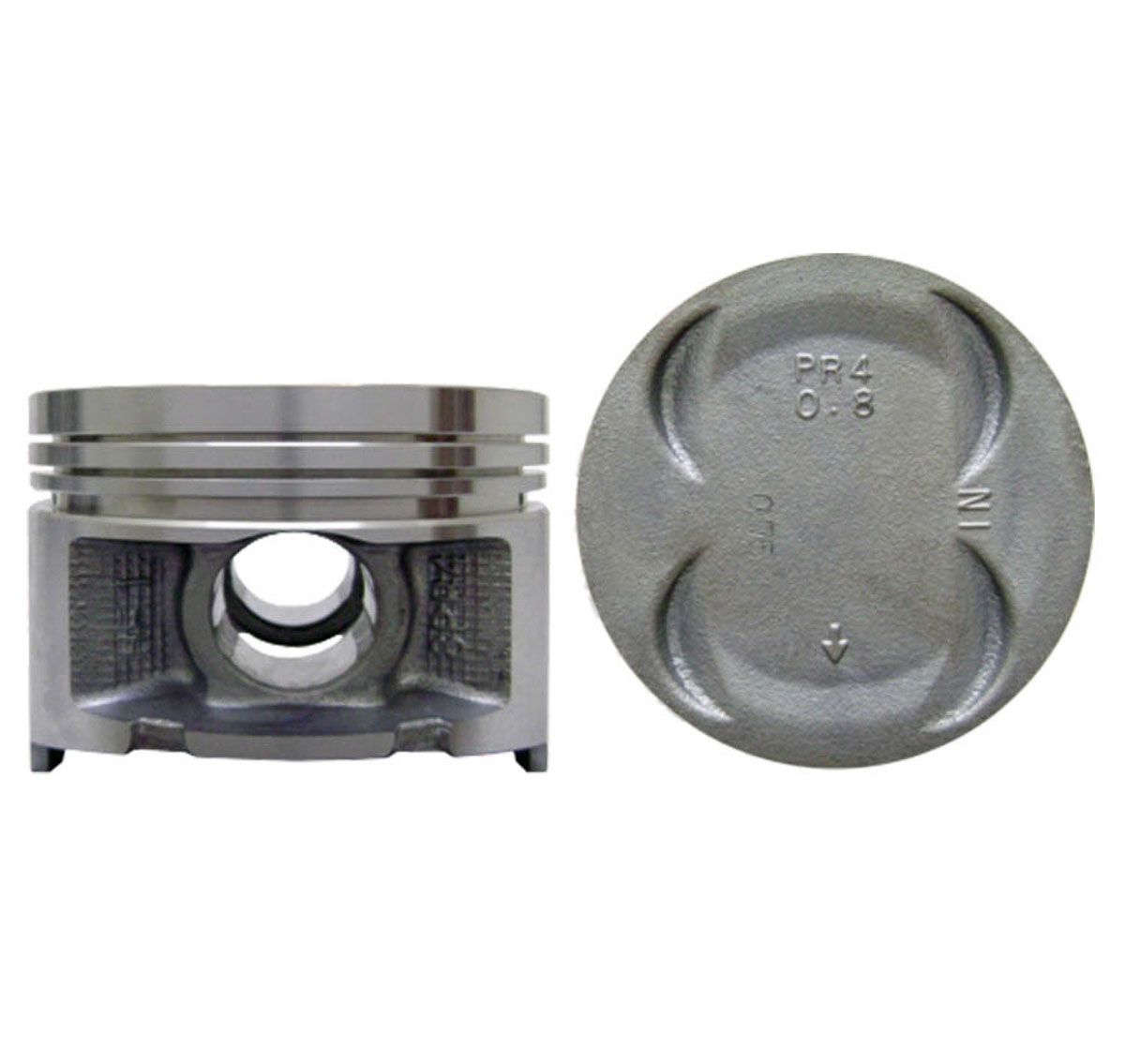 Juego De Pistones (4 Cil.) > Ranuras 1.0 X 1.2 X 2.8, Diam. 81.00 Mm/ 3.189 In, Dist. Comp. 30.10 Mm/ 1.185 In, Acabado Brillante, Cabeza Con Cazuela,