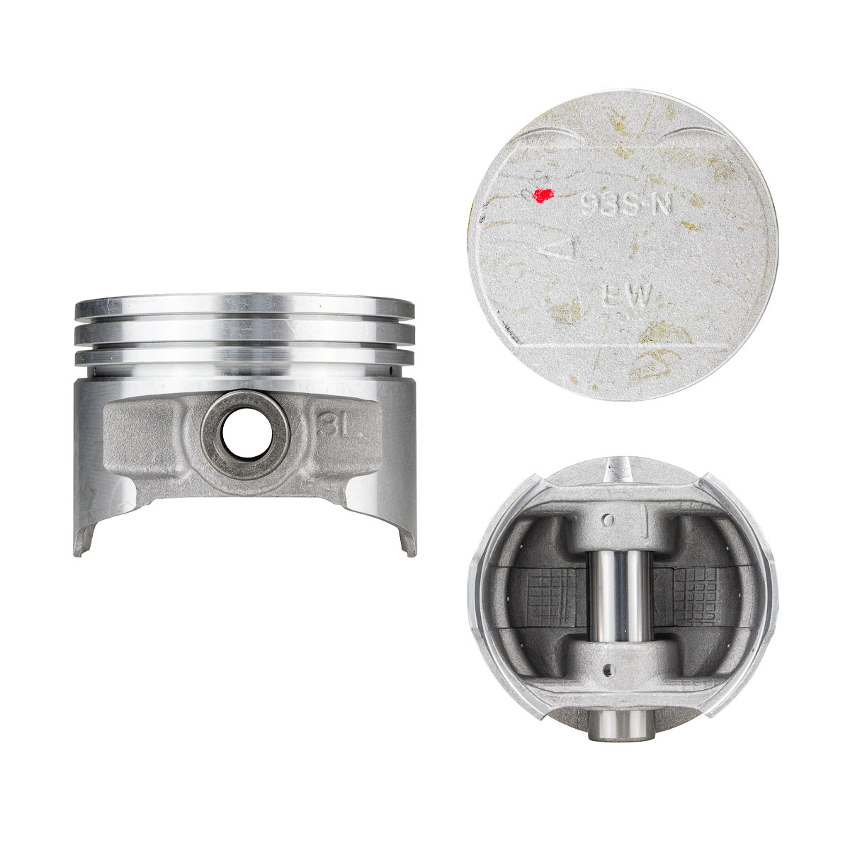 Juego De Pistones (4 Cil.) > Ranuras 1.2 X 1.2 X 2.8, Diam. 81.00 Mm/ 3.189 In, Dist. Comp. 30.10 Mm/ 1.185 In, Acabado Brillante, Sin Seguros > 83-76