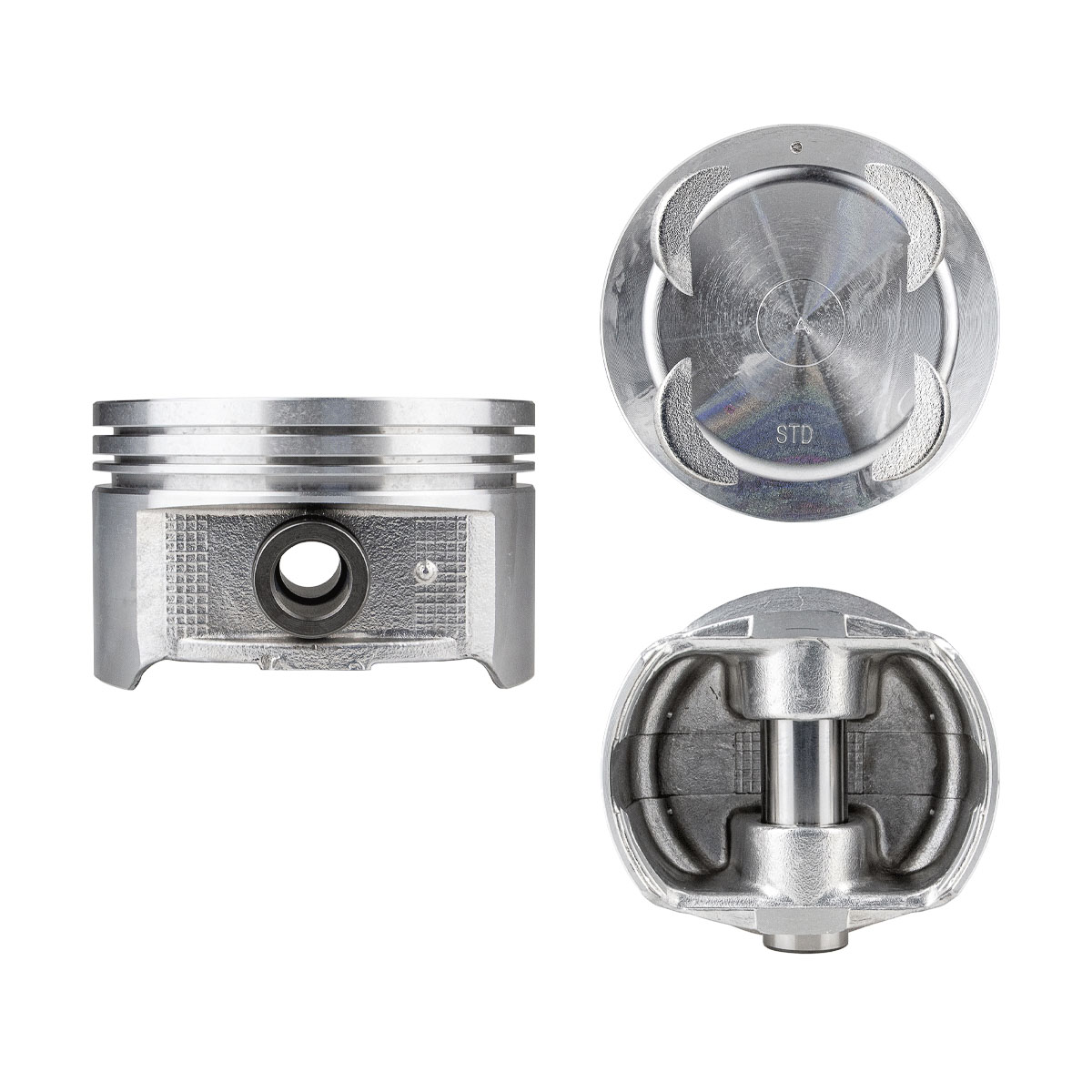 Juego De Pistones (6 Cil.) > Ranuras 1.5 X 1.5 X 3.0, Diam. 93.40 Mm/ 3.677 In, Dist. Comp. 33.59 Mm/ 1.322 In, Acabado Brillante, Sin Seguros > 83-76