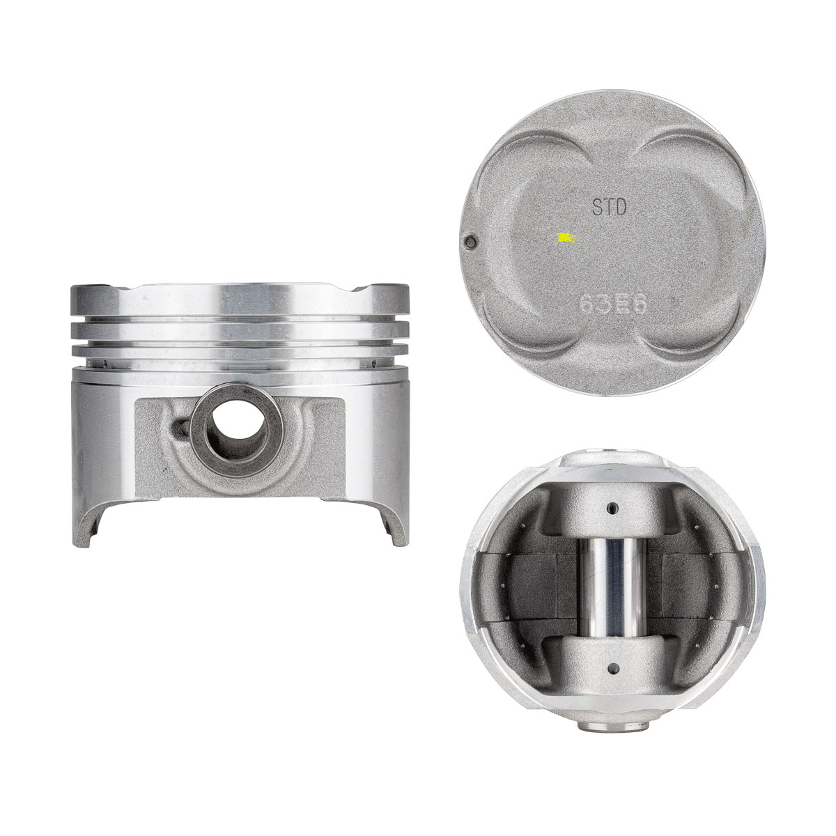 Juego De Pistones (4 Cil.) > Ranuras 1.2 X 1.2 X 2.5, Diam. 74.00 Mm/ 2.913 In, Dist. Comp. 28.50 Mm/ 1.122 In, Acabado Brillante, Con Seguros > 83-76