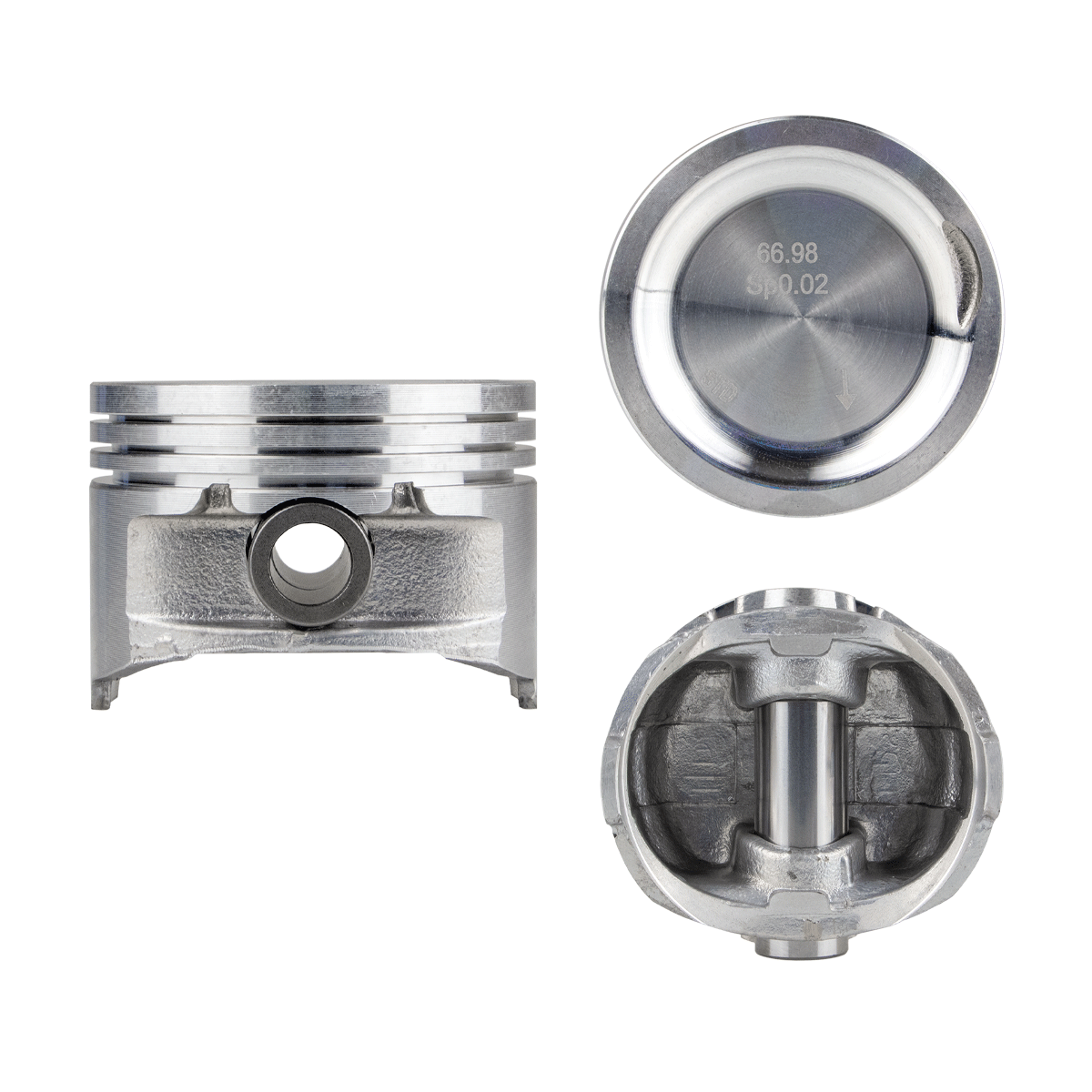 Juego De Pistones (4 Cil.) > Ranuras 1.2 X 1.2 X 2.0, Diam. 67.00 Mm/ 2.638 In, Dist. Comp. 24.50 Mm/ 0.964 In, Acabado Brillante, Sin Seguros > 83-85