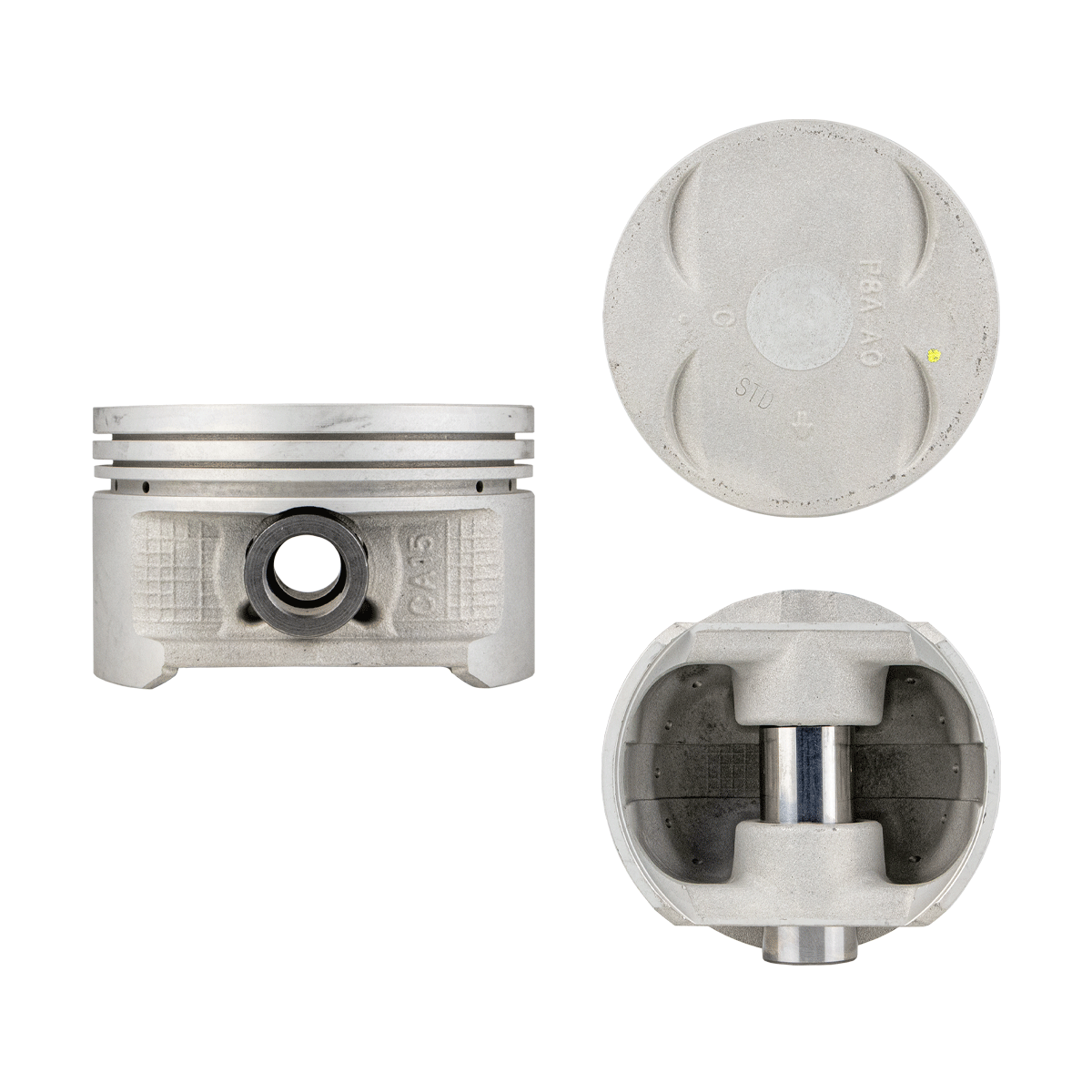 Juego De Pistones (6 Cil.) > Ranuras 1.2 X 1.2 X 2.8, Diam. 86.00 Mm/ 3.386 In, Dist. Comp. 30.00 Mm/ 1.181 In, Acabado Anodizado, Con Seguros > 83-85